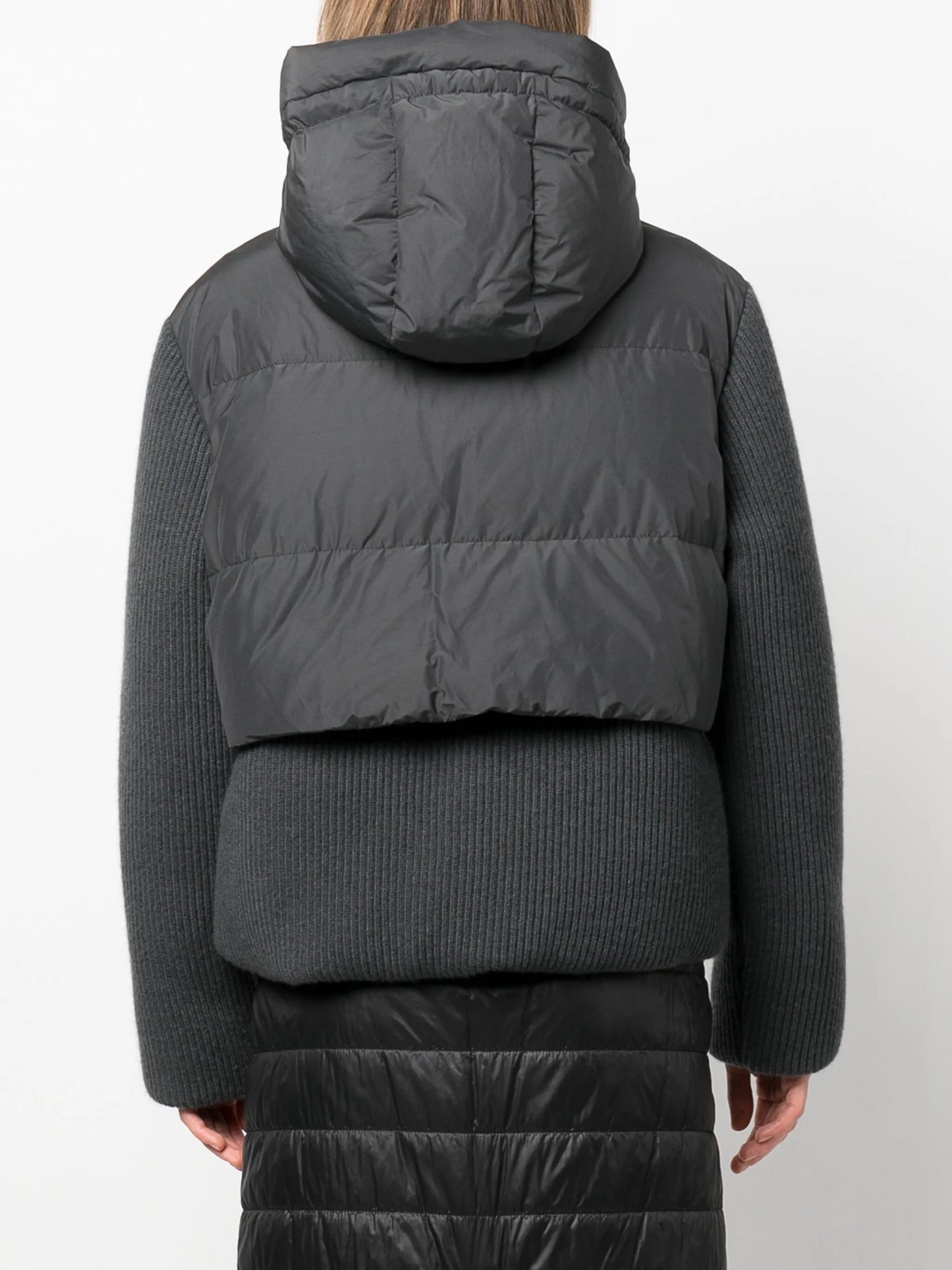 ribbed-knit puffer jacket