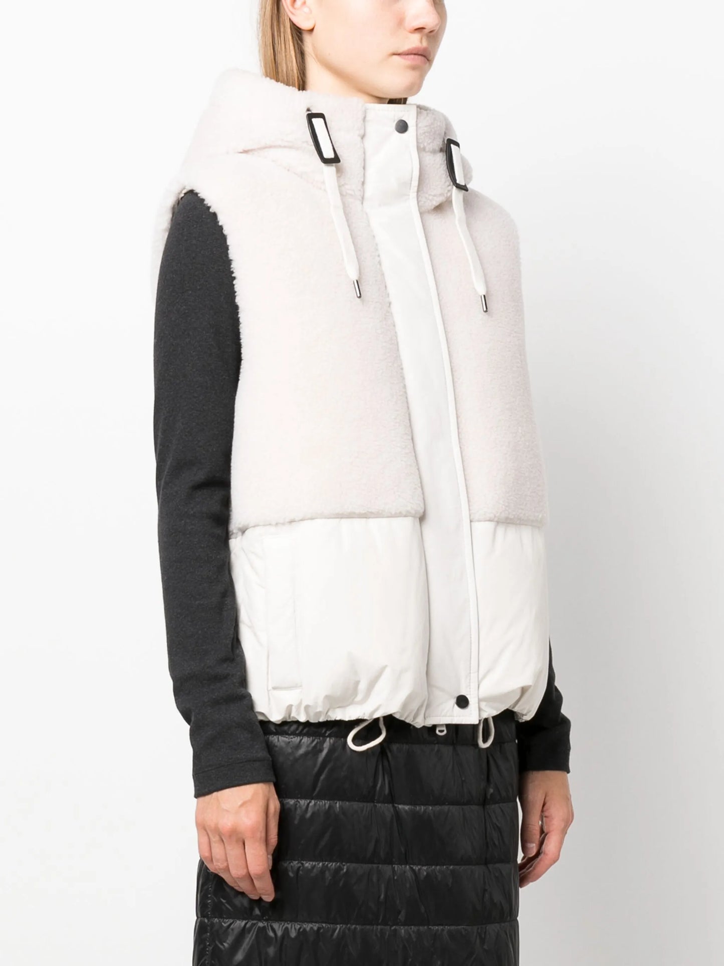 faux-fur hooded gilet