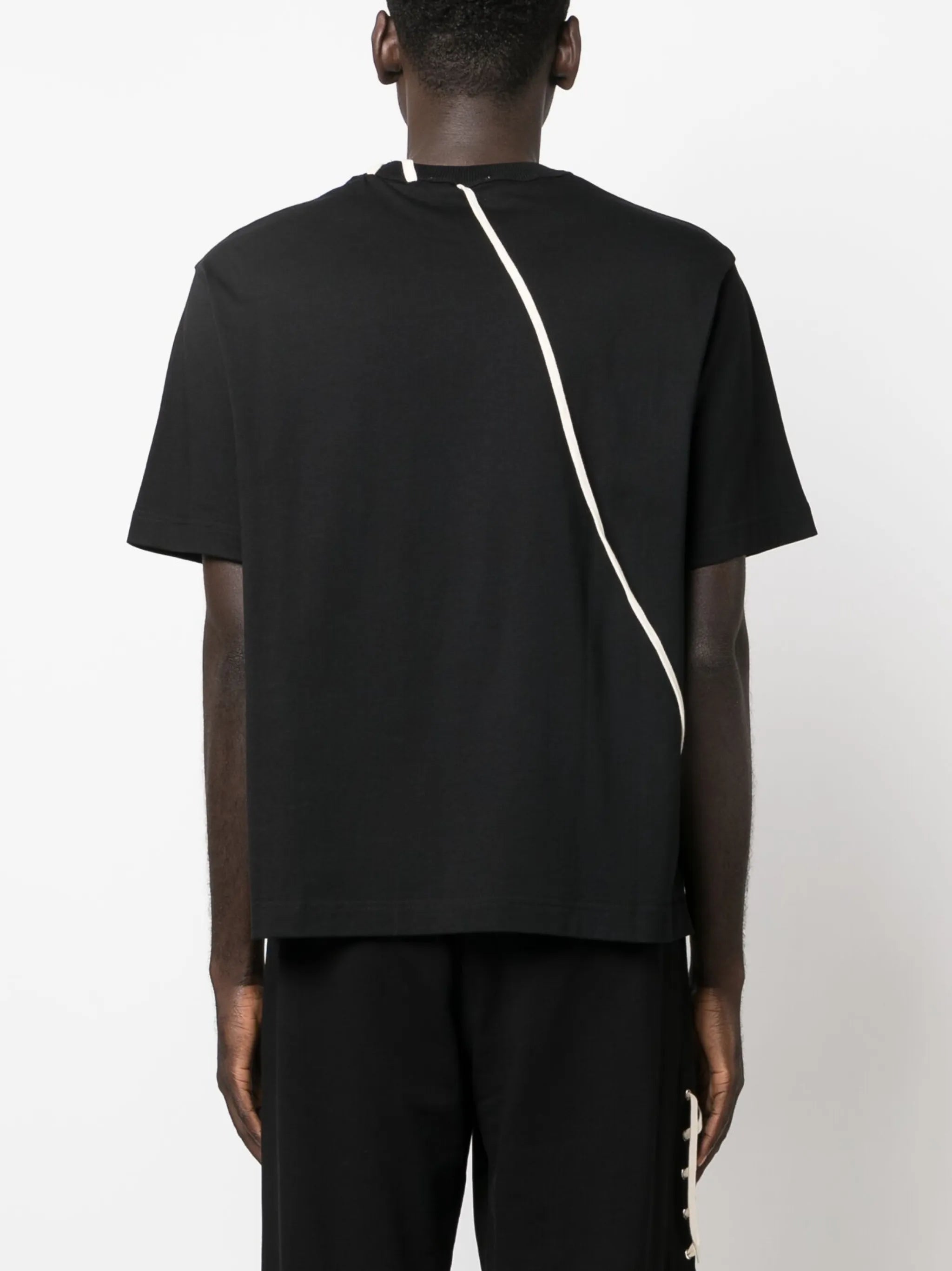 lace-detailing cotton T-shirt