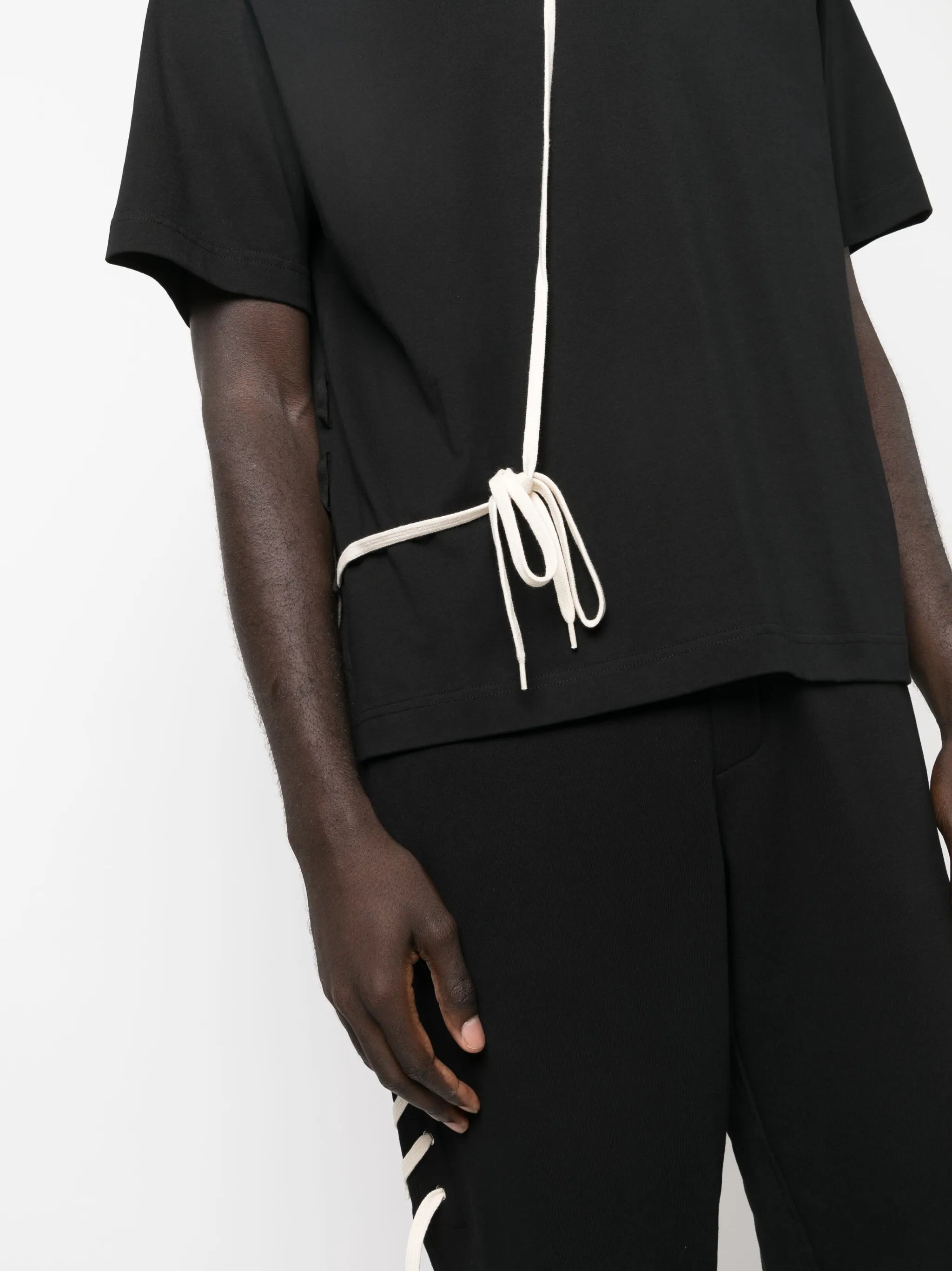 lace-detailing cotton T-shirt