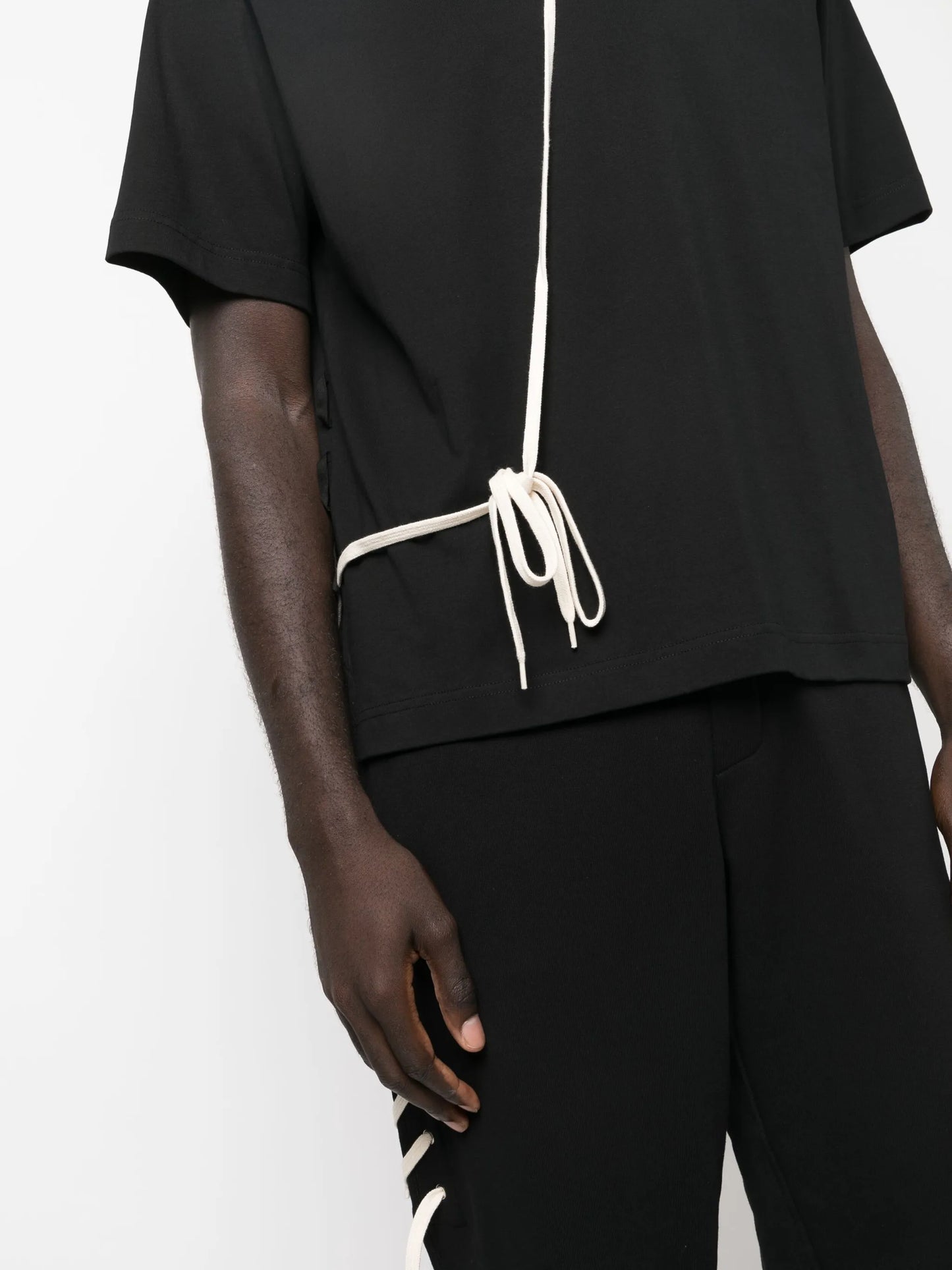 lace-detailing cotton T-shirt