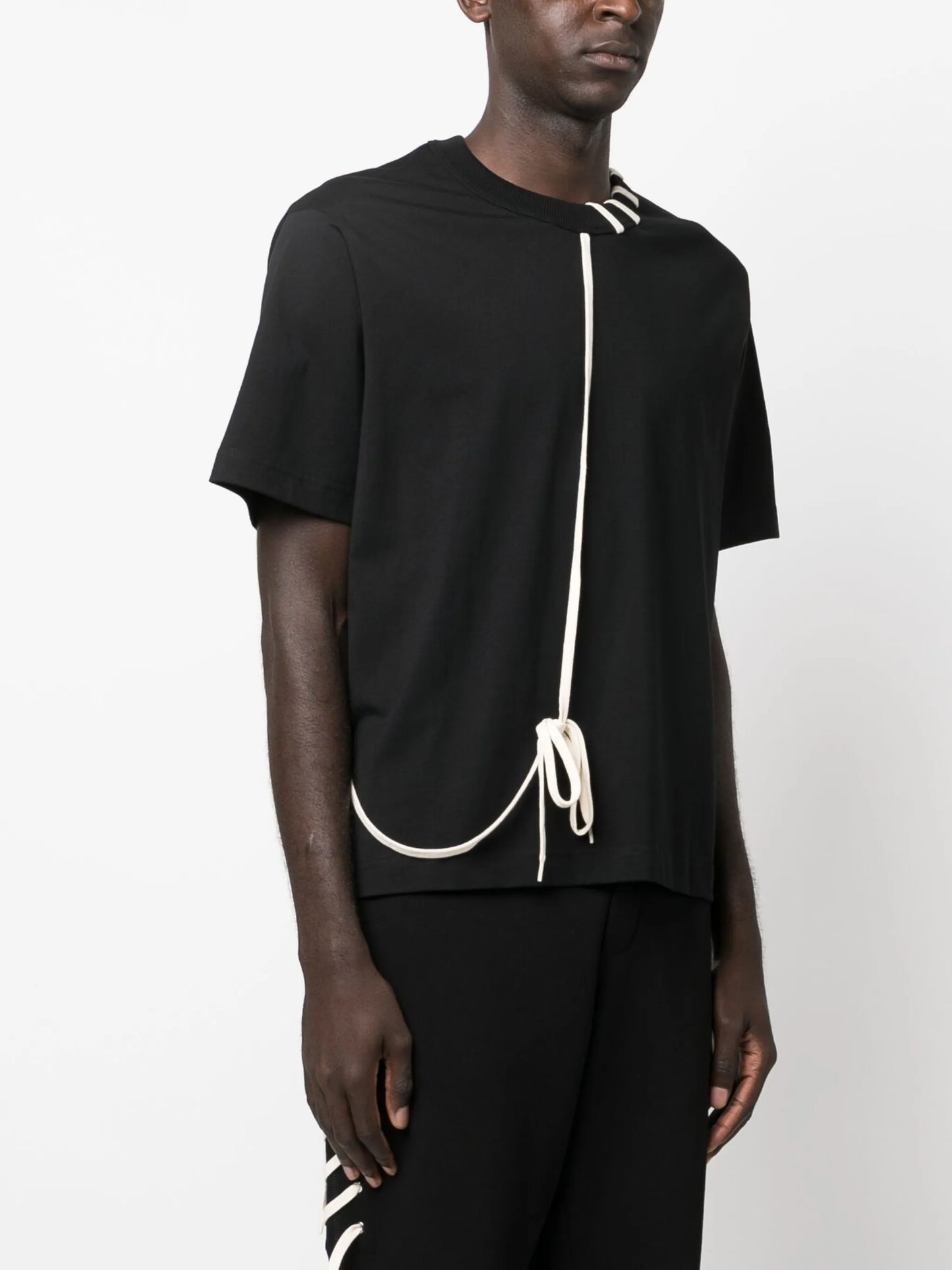 lace-detailing cotton T-shirt