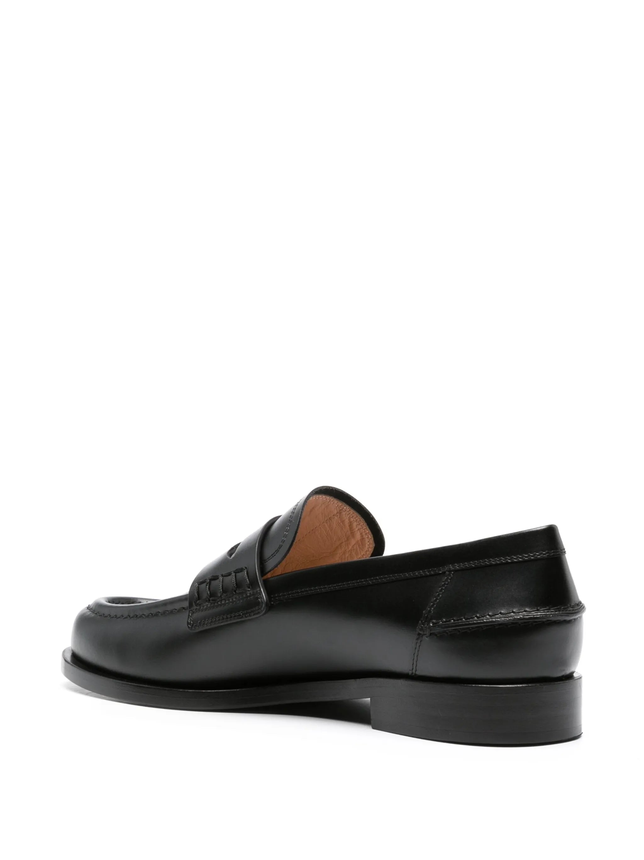 round-toe leather loafers