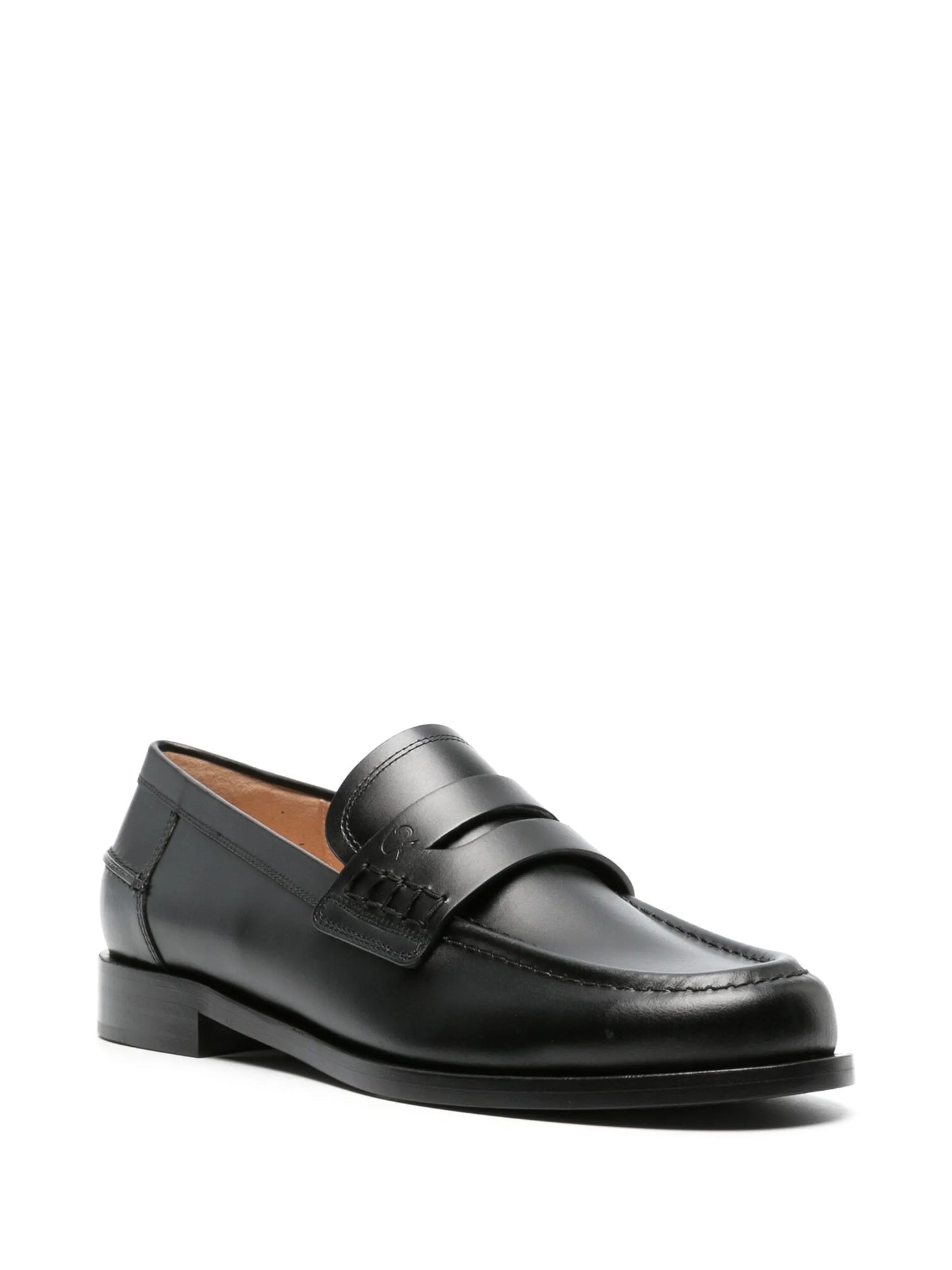 round-toe leather loafers
