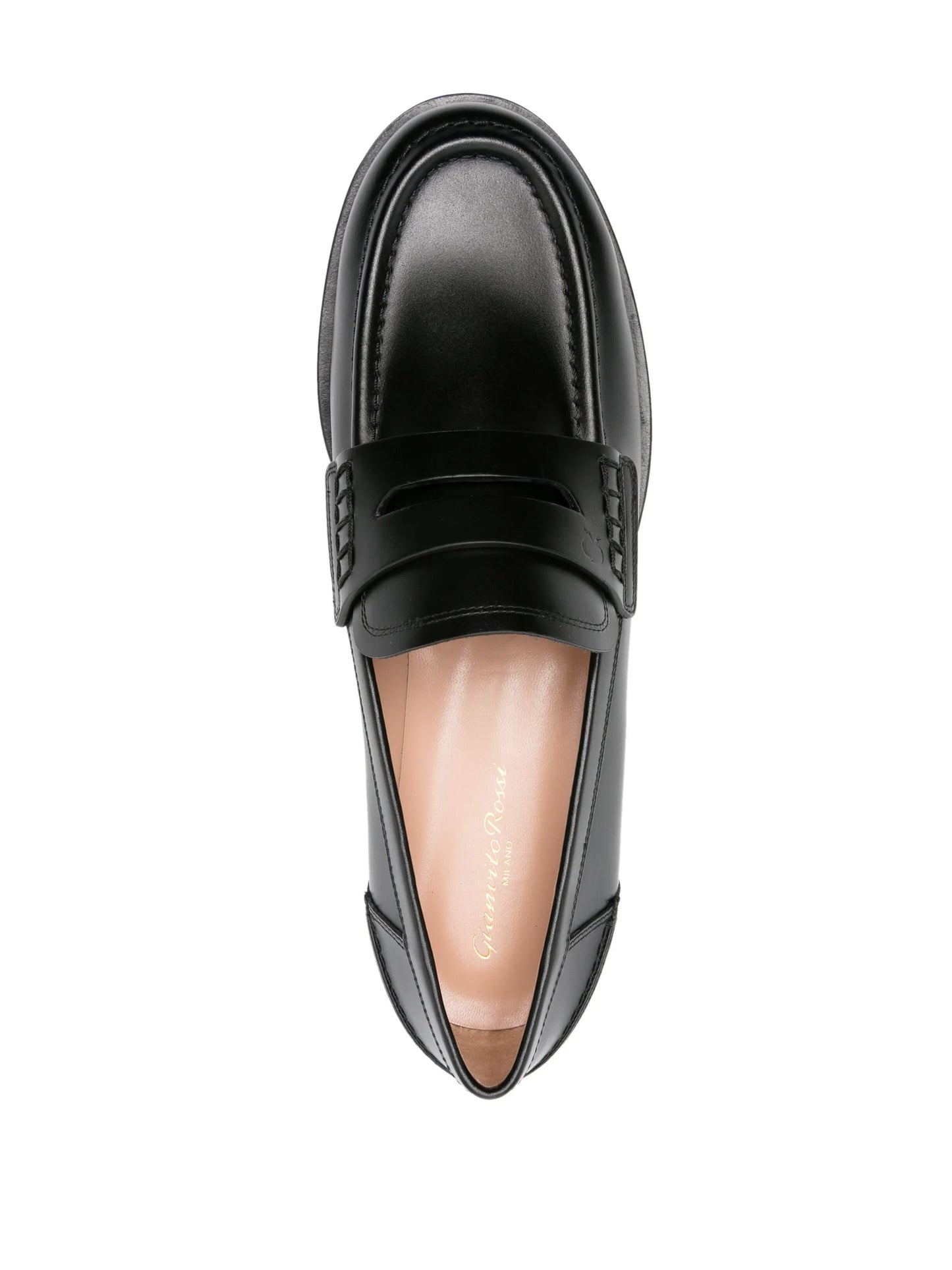 round-toe leather loafers