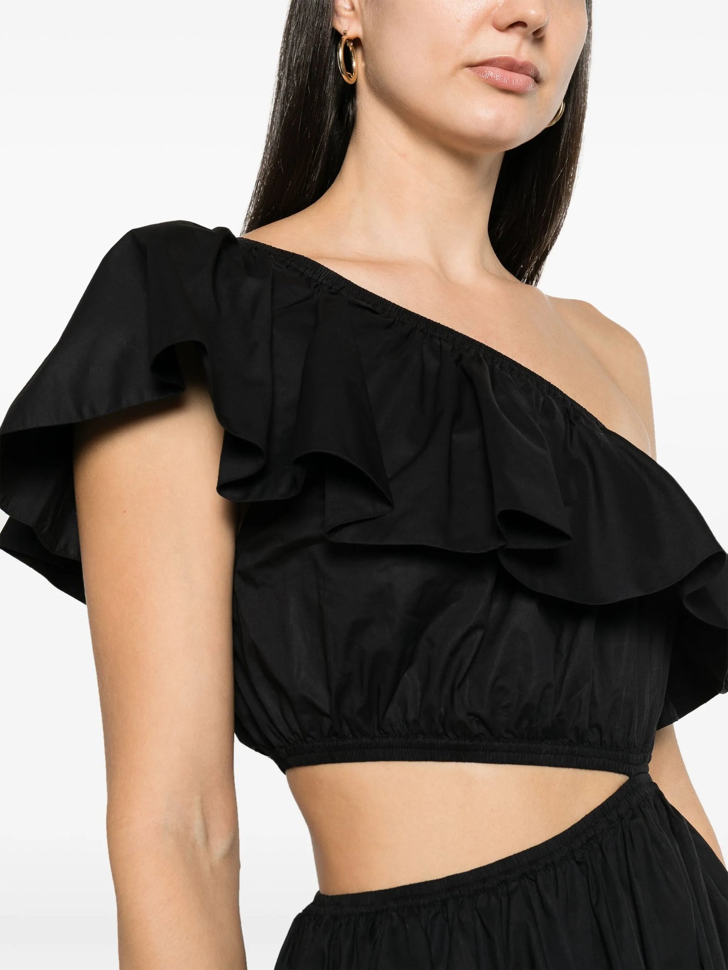 one-shoulder asymmetric maxi dress