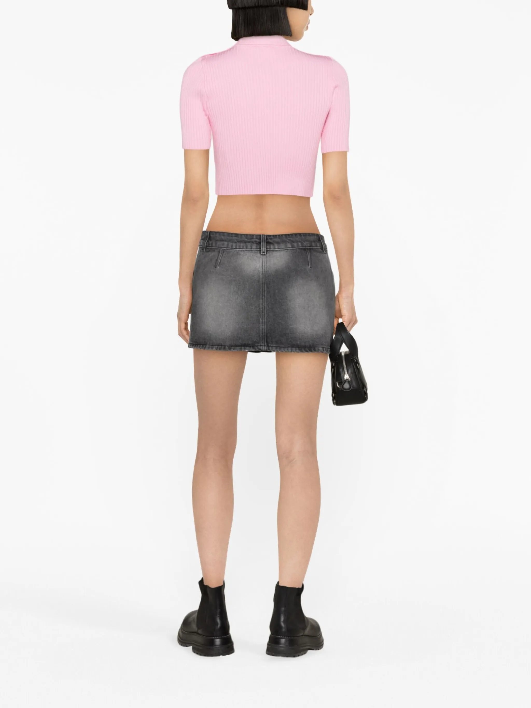 Trucker denim miniskirt