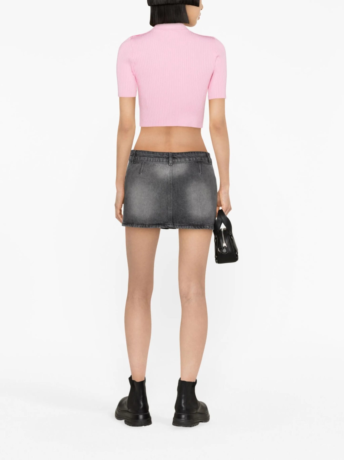 Trucker denim miniskirt