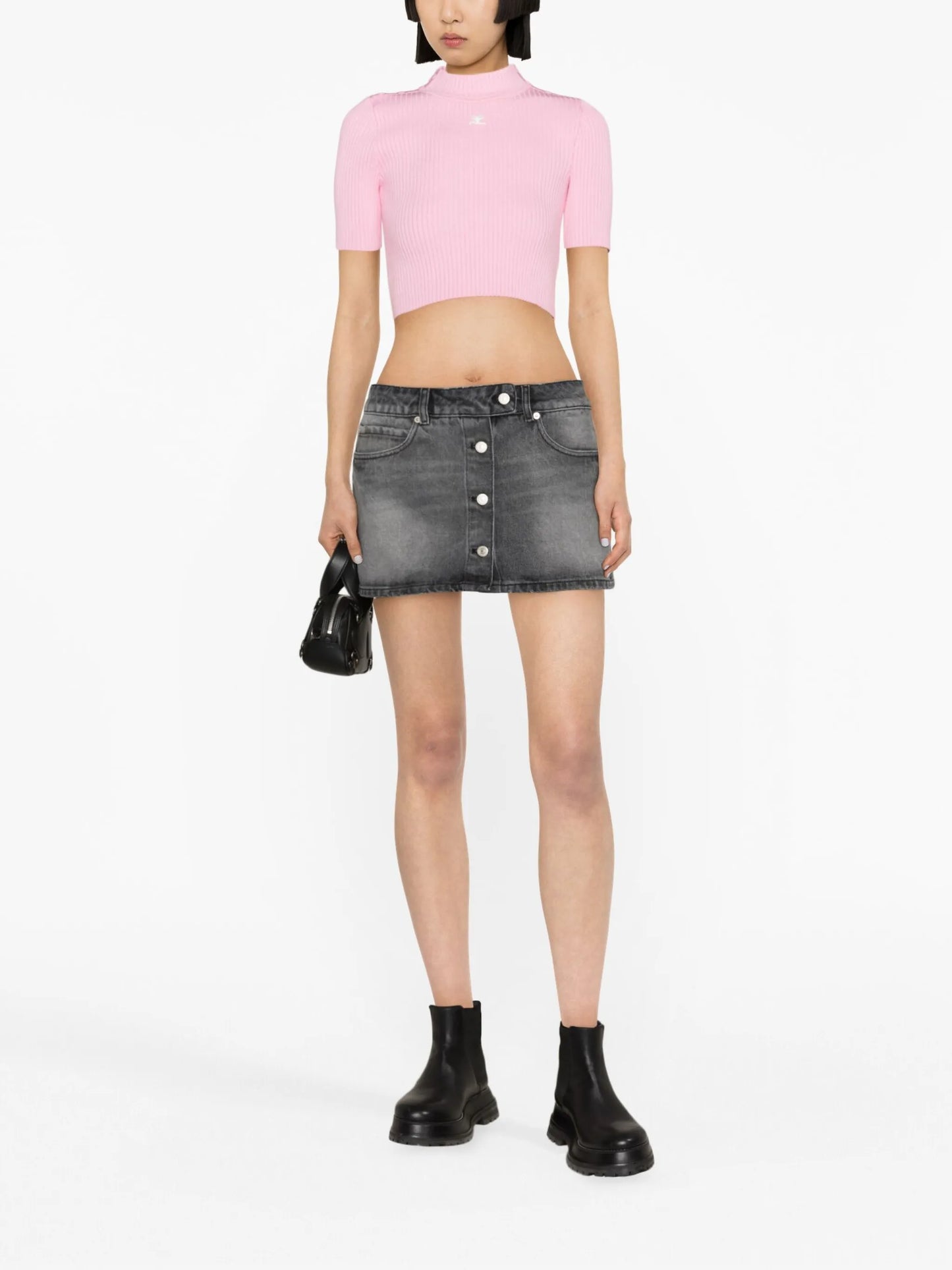 Trucker denim miniskirt