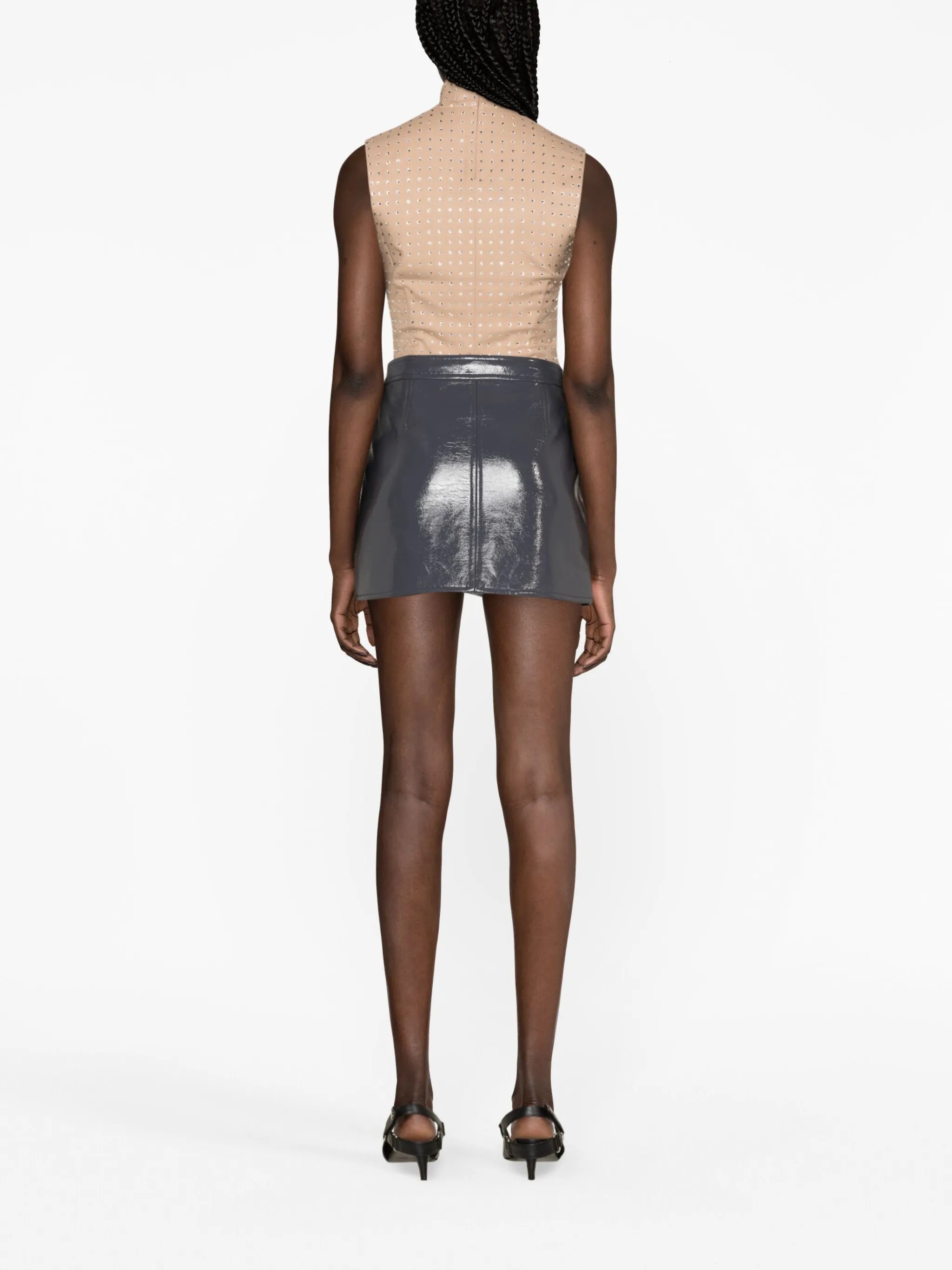 Reedition Vinyl mini skirt