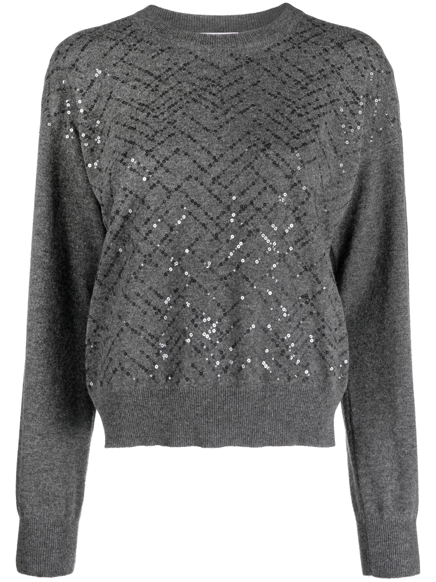 sequin-embellished wool jumper