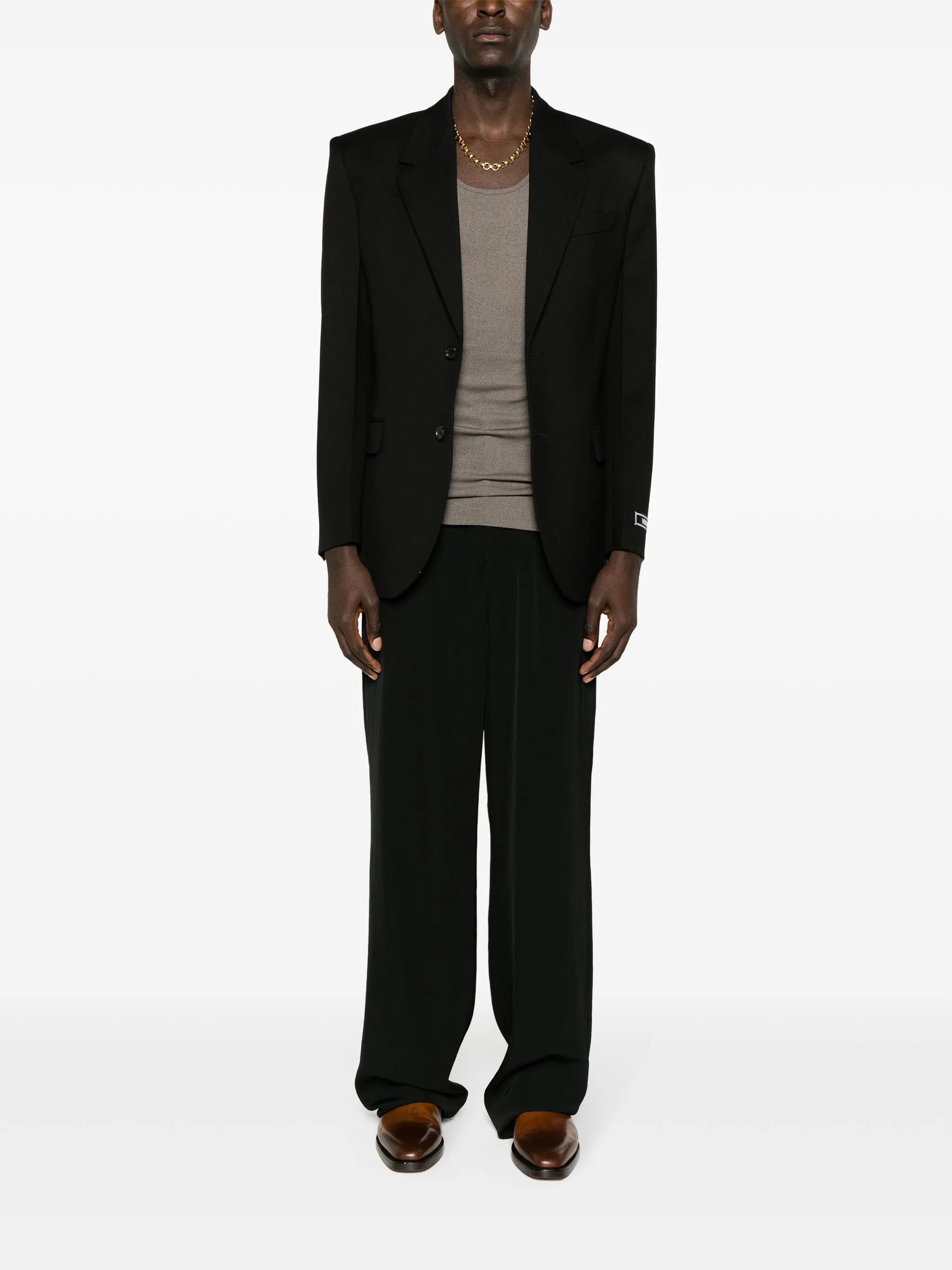 single-breasted virgin-wool blazer