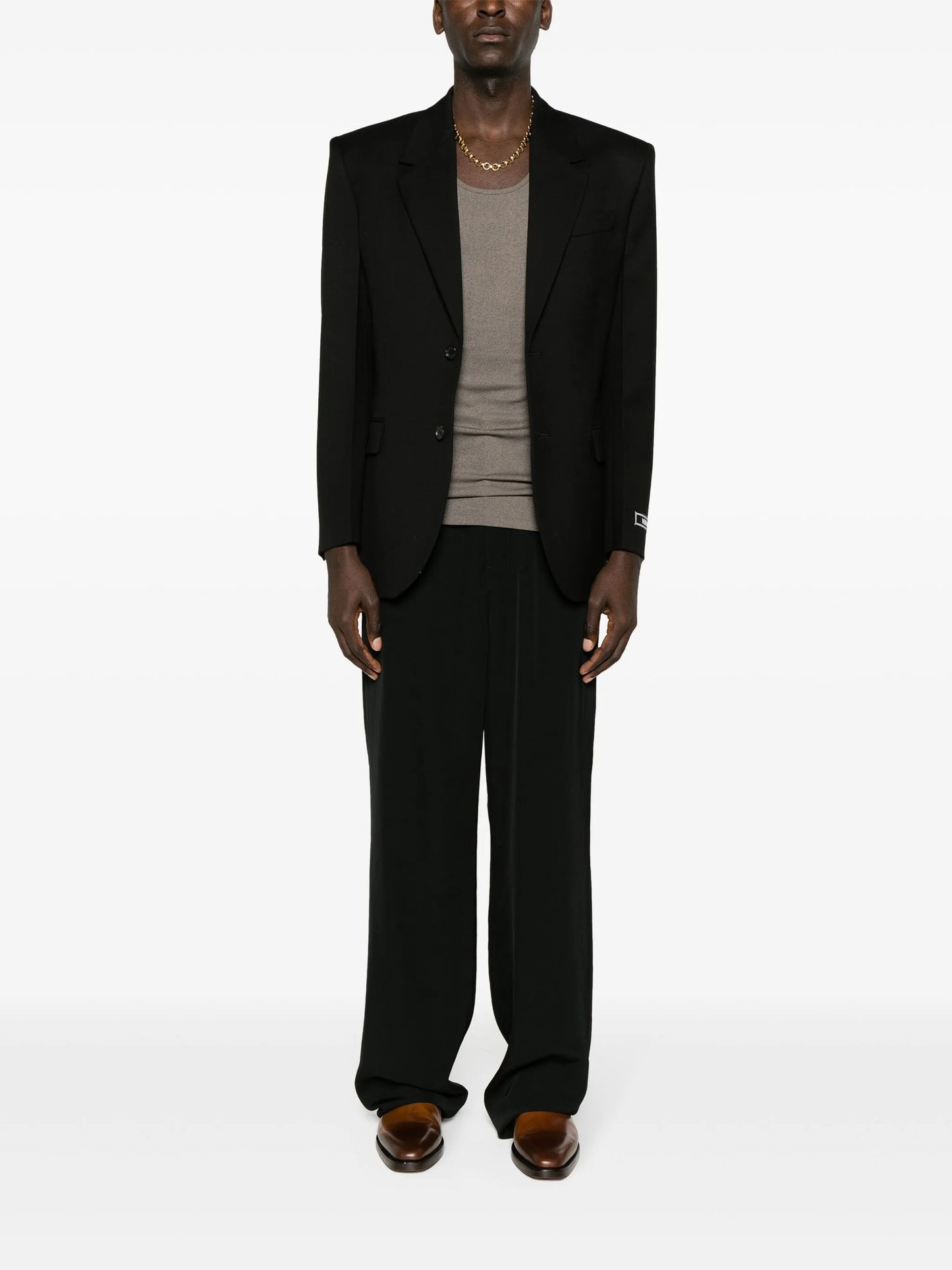 single-breasted virgin-wool blazer