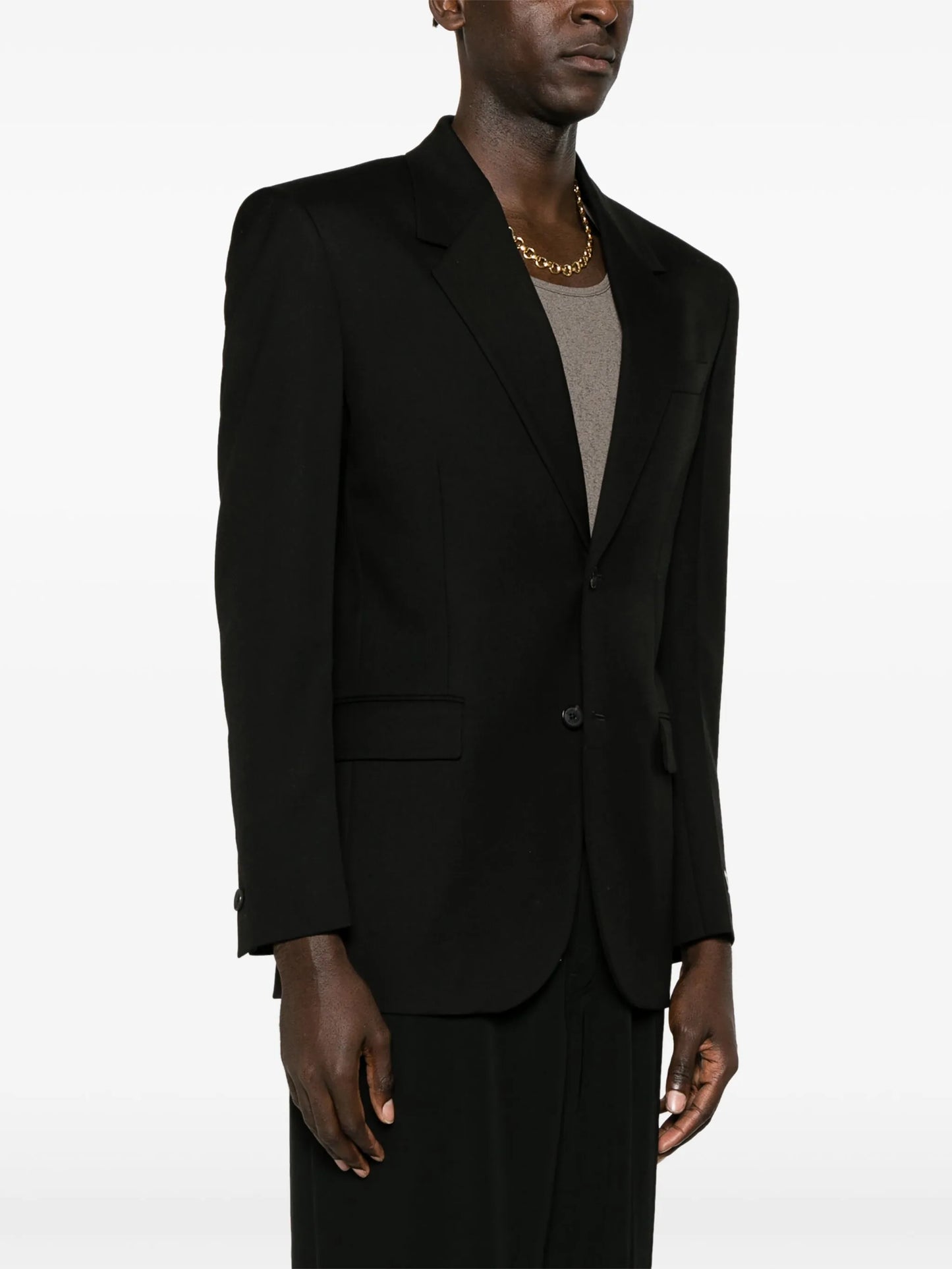 single-breasted virgin-wool blazer