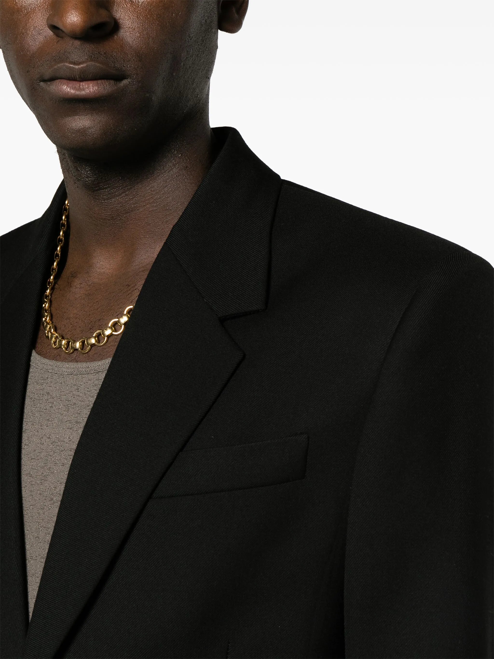 single-breasted virgin-wool blazer