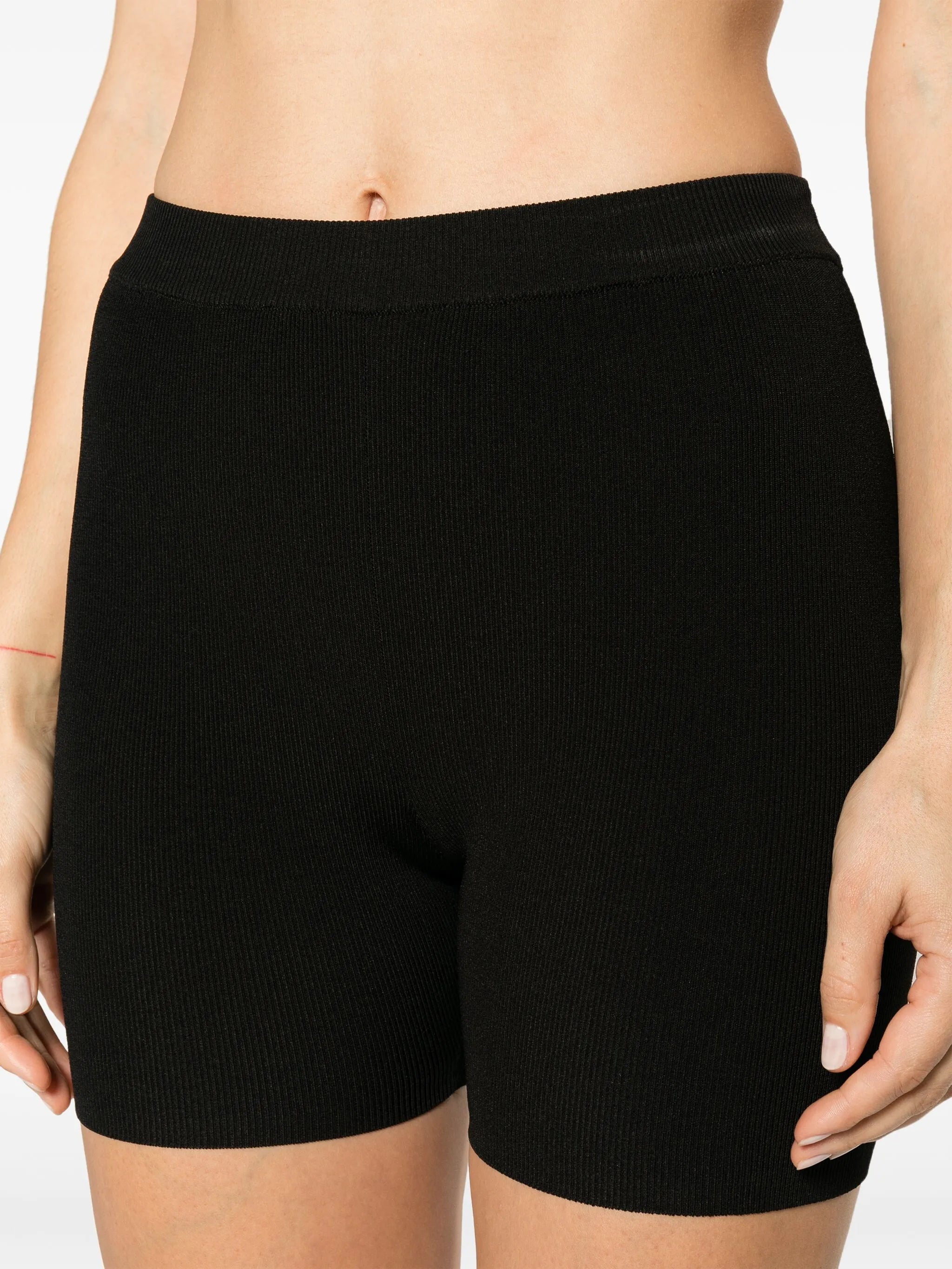 ribbed-knit biker shorts