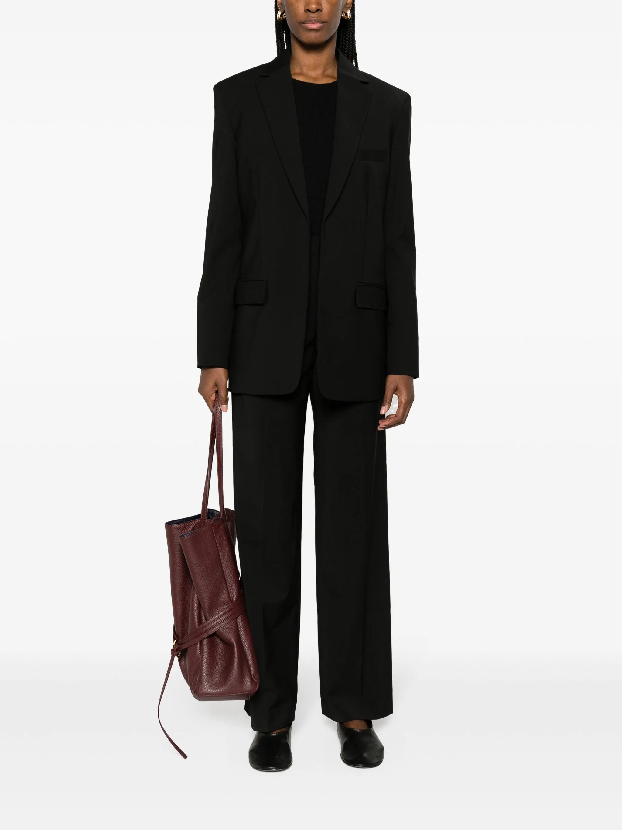 mid-rise tailored trousers