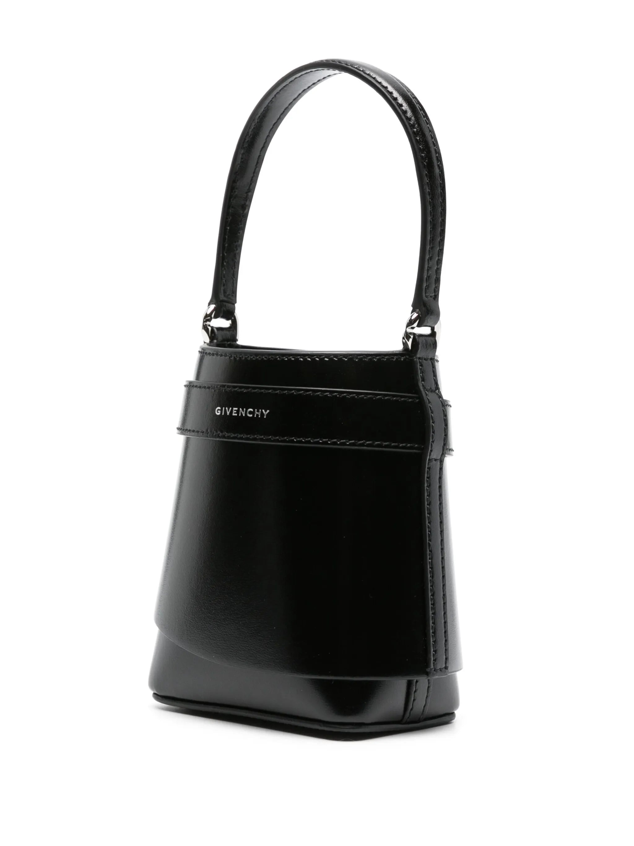 Shark Lock leather bucket bag