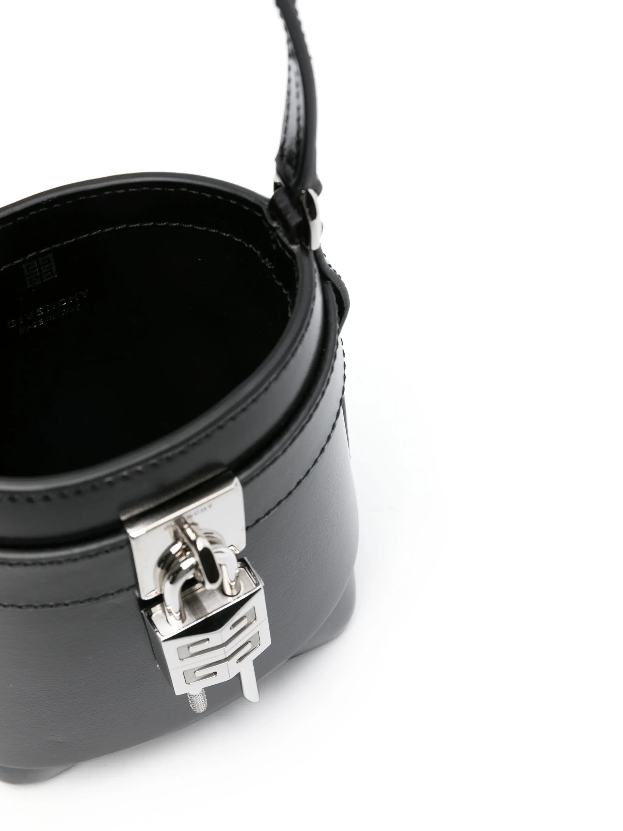 Shark Lock leather bucket bag
