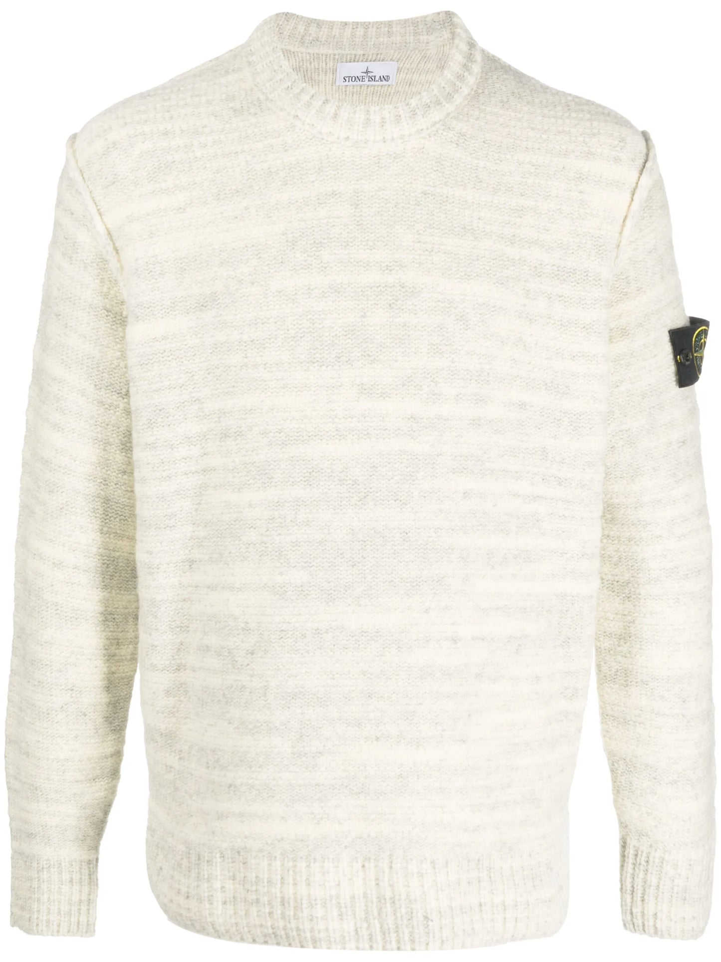 Compass-motif slub jumper