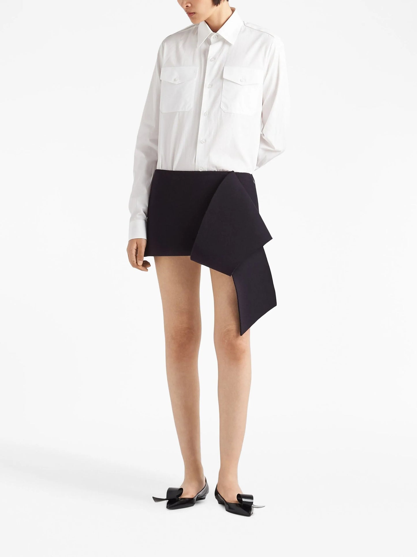 triangle-logo poplin shirt