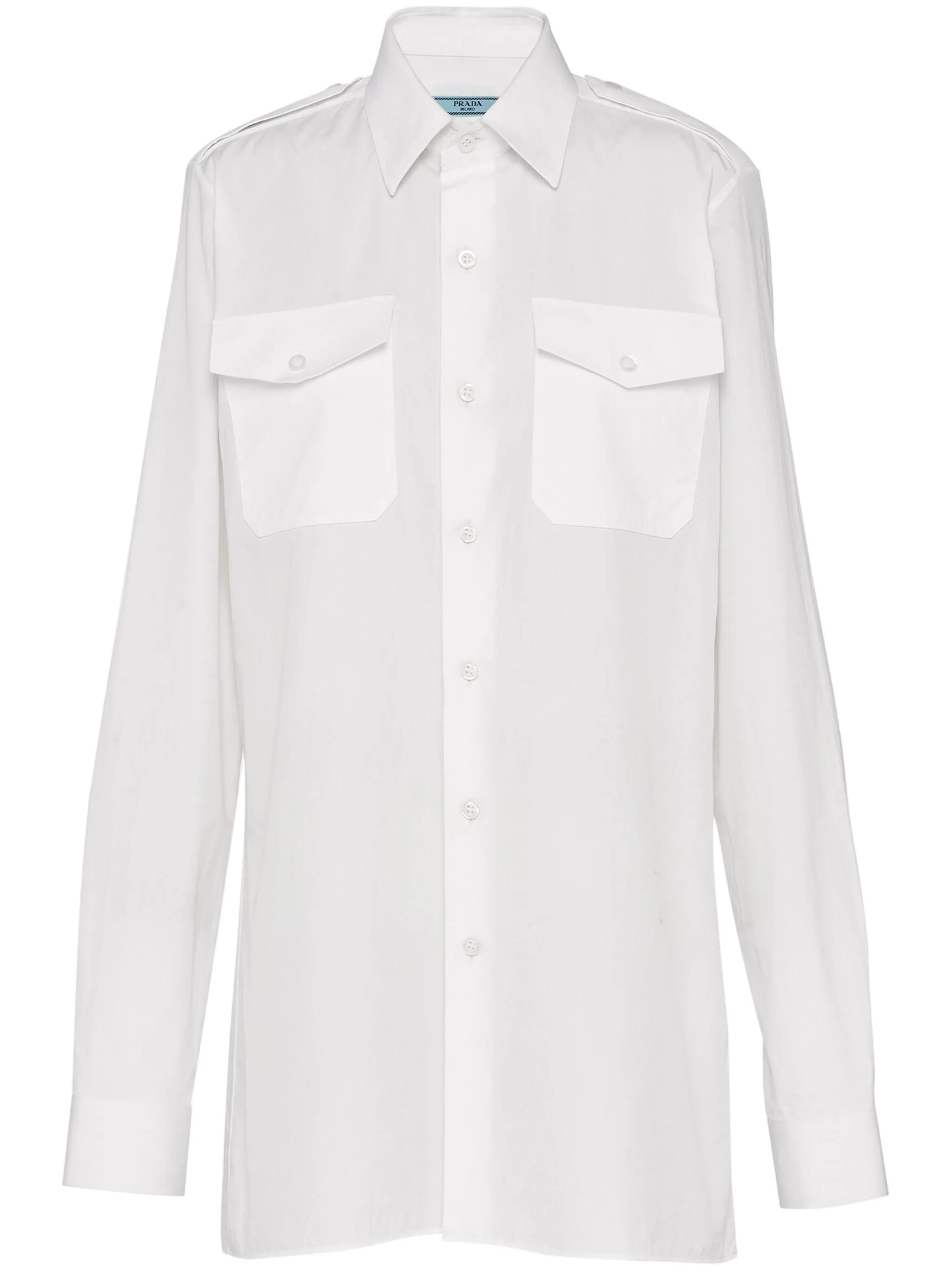 triangle-logo poplin shirt