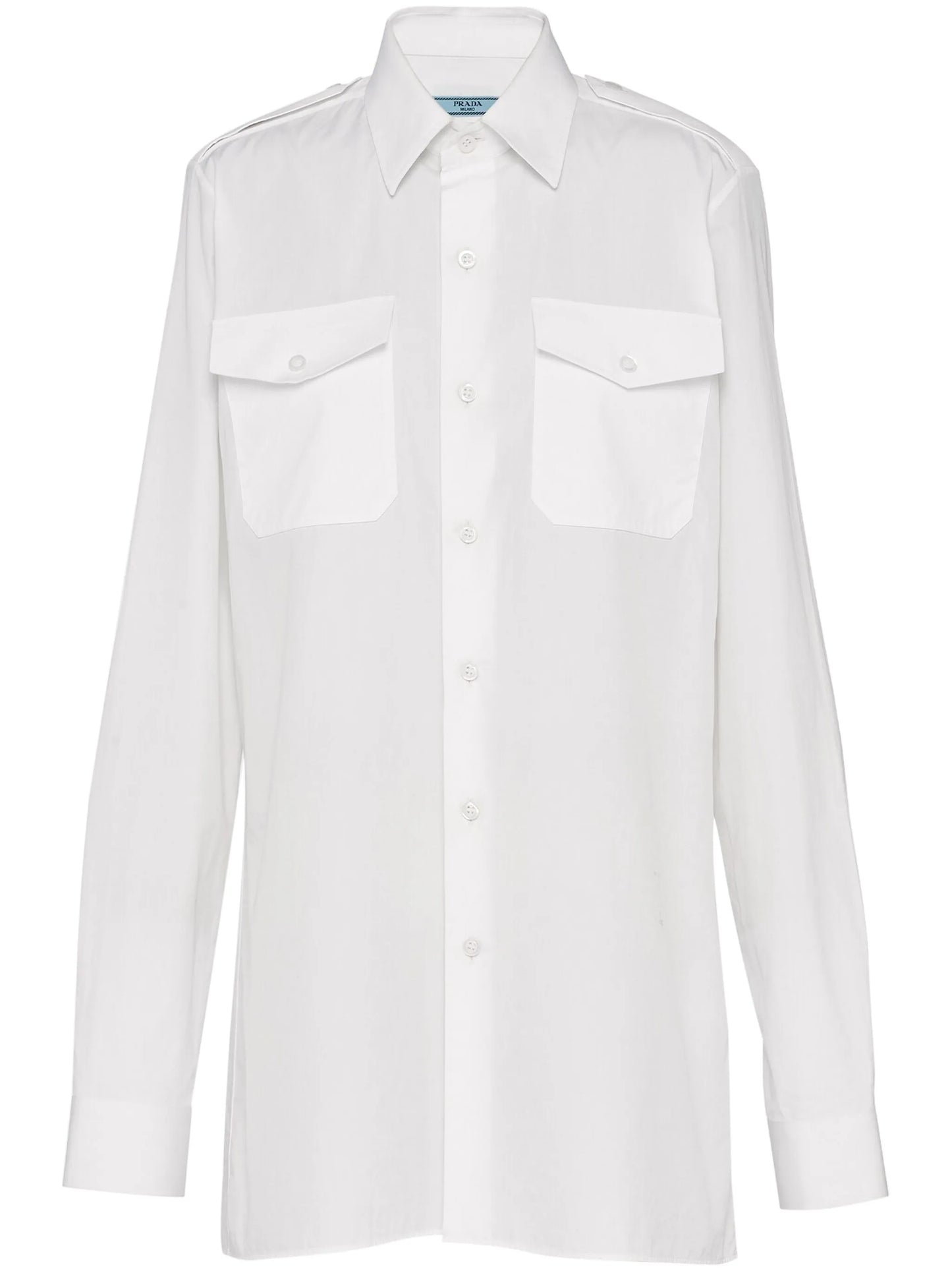 triangle-logo poplin shirt