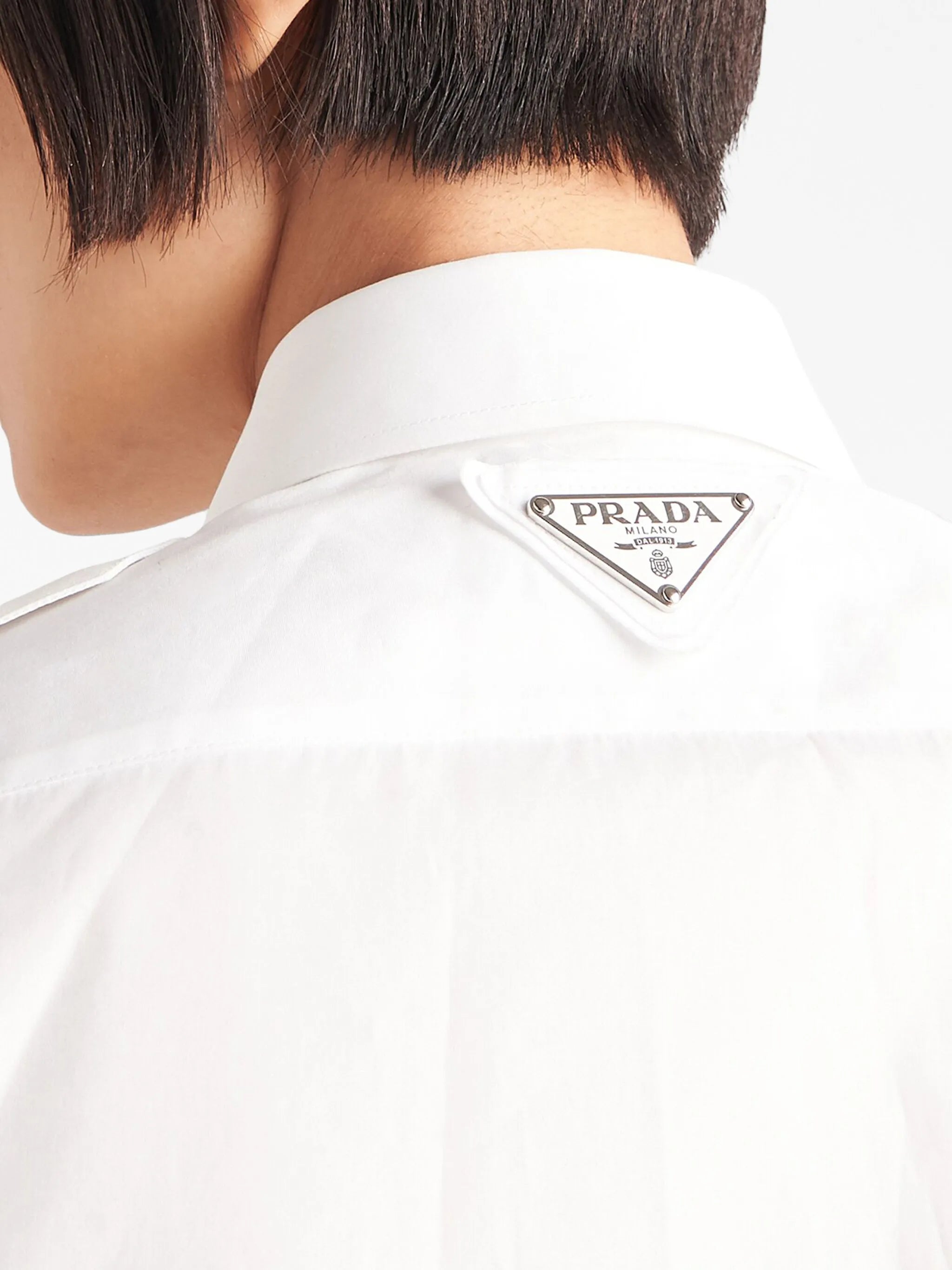 triangle-logo poplin shirt