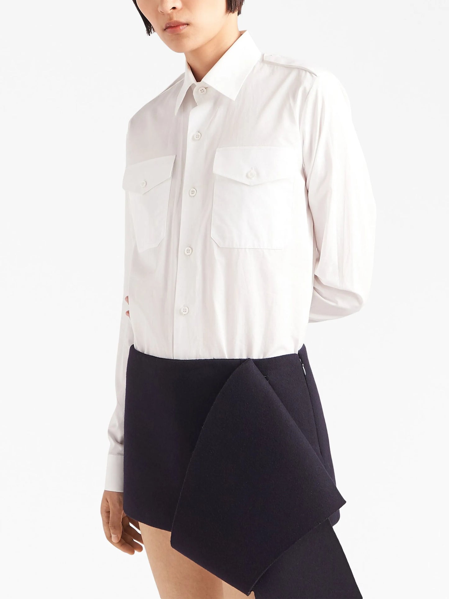 triangle-logo poplin shirt
