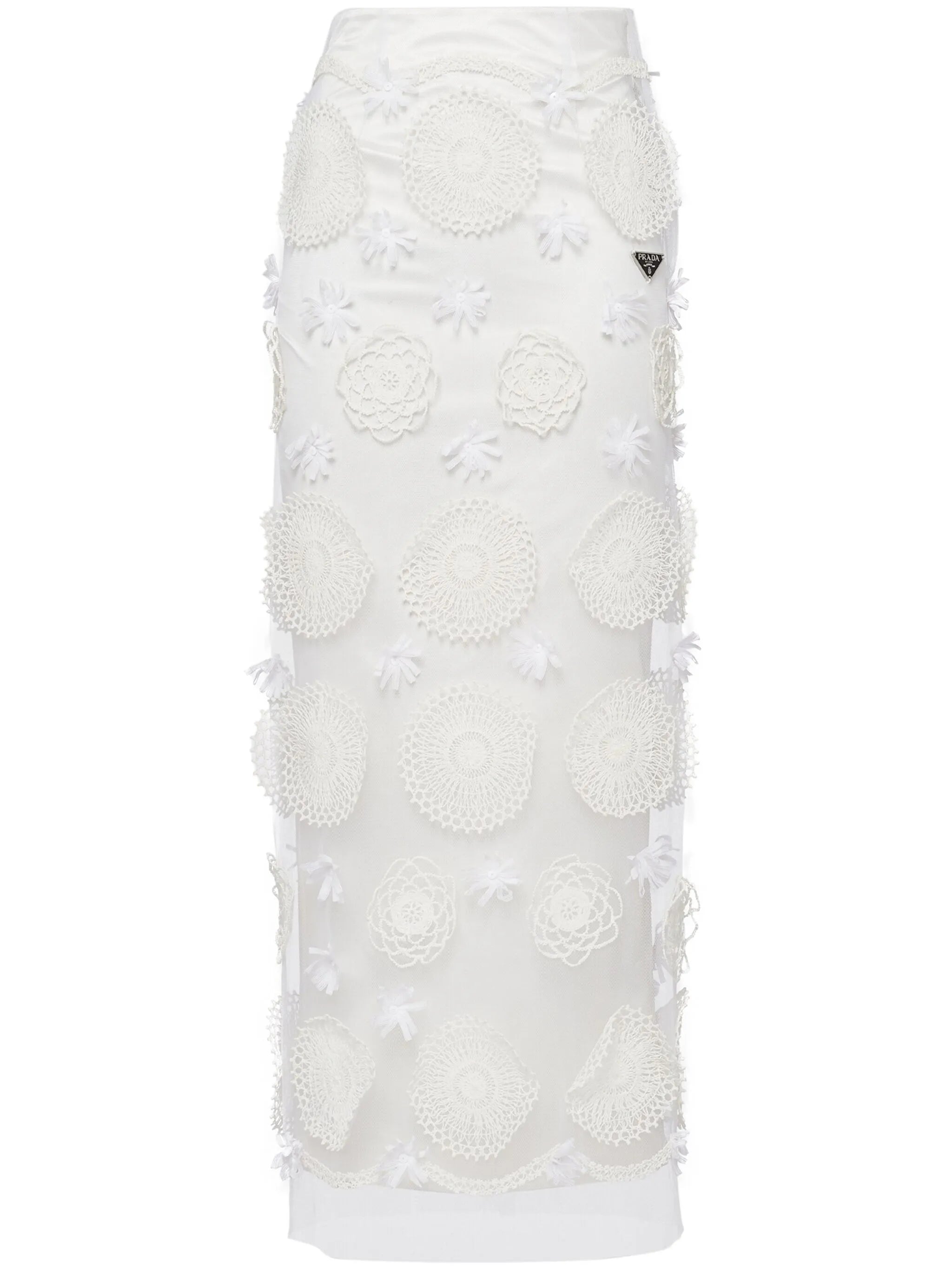 embroidered duchesse maxi-skirt