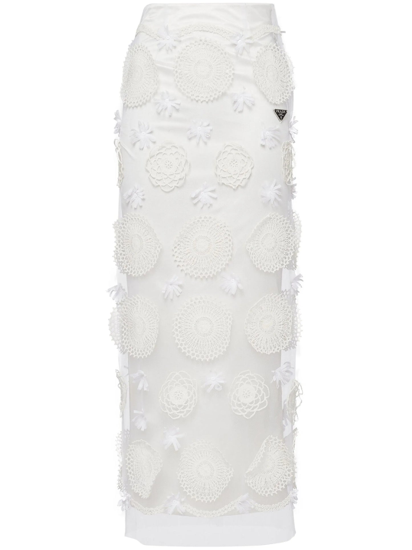 embroidered duchesse maxi-skirt