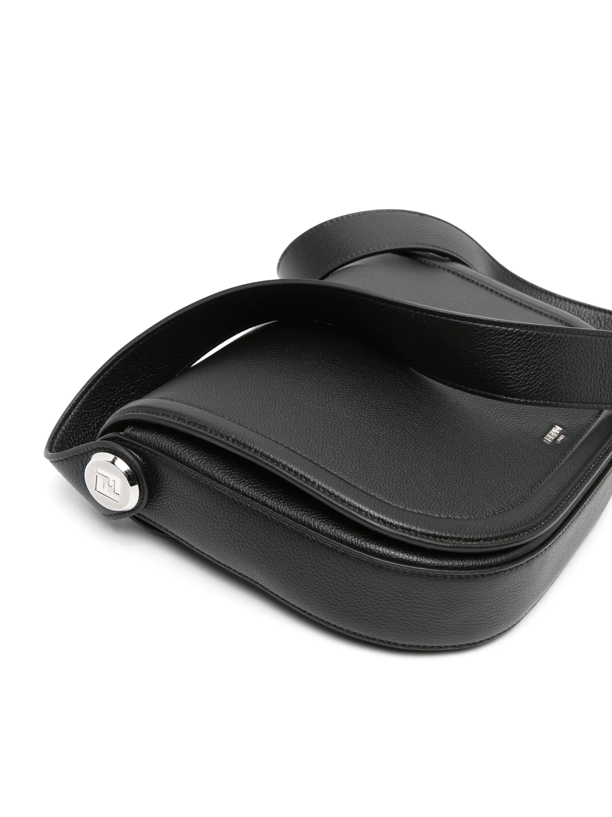grained leather messenger bag
