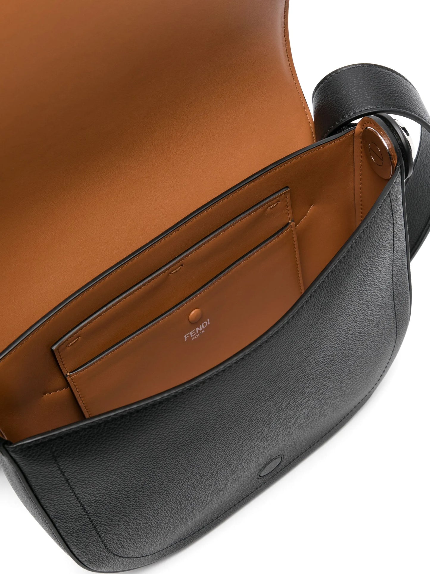 grained leather messenger bag