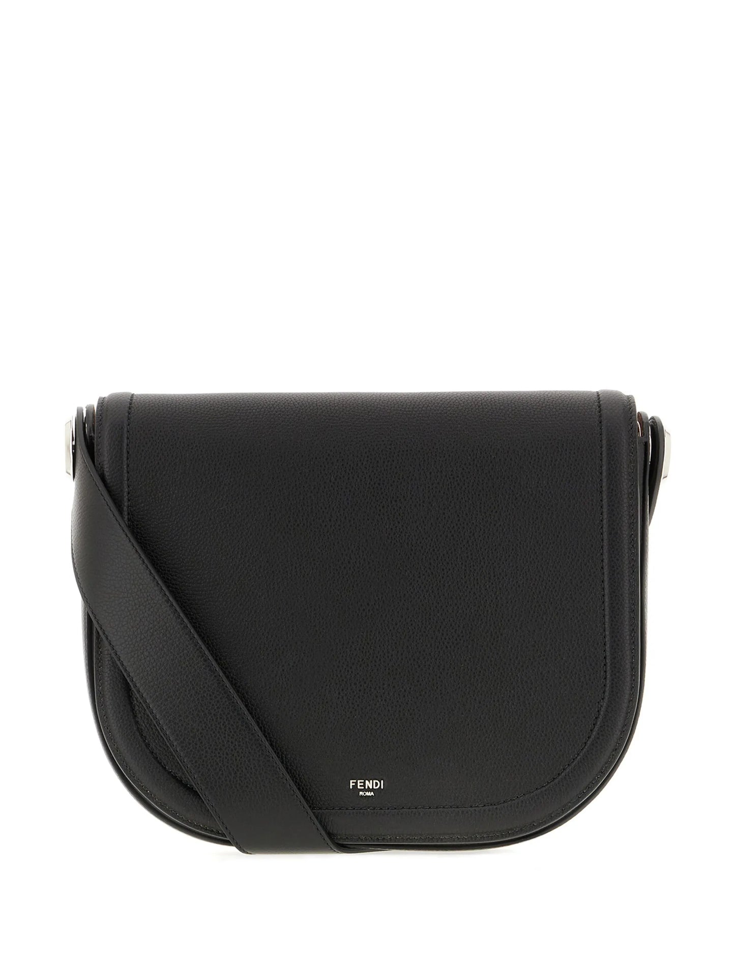 grained leather messenger bag