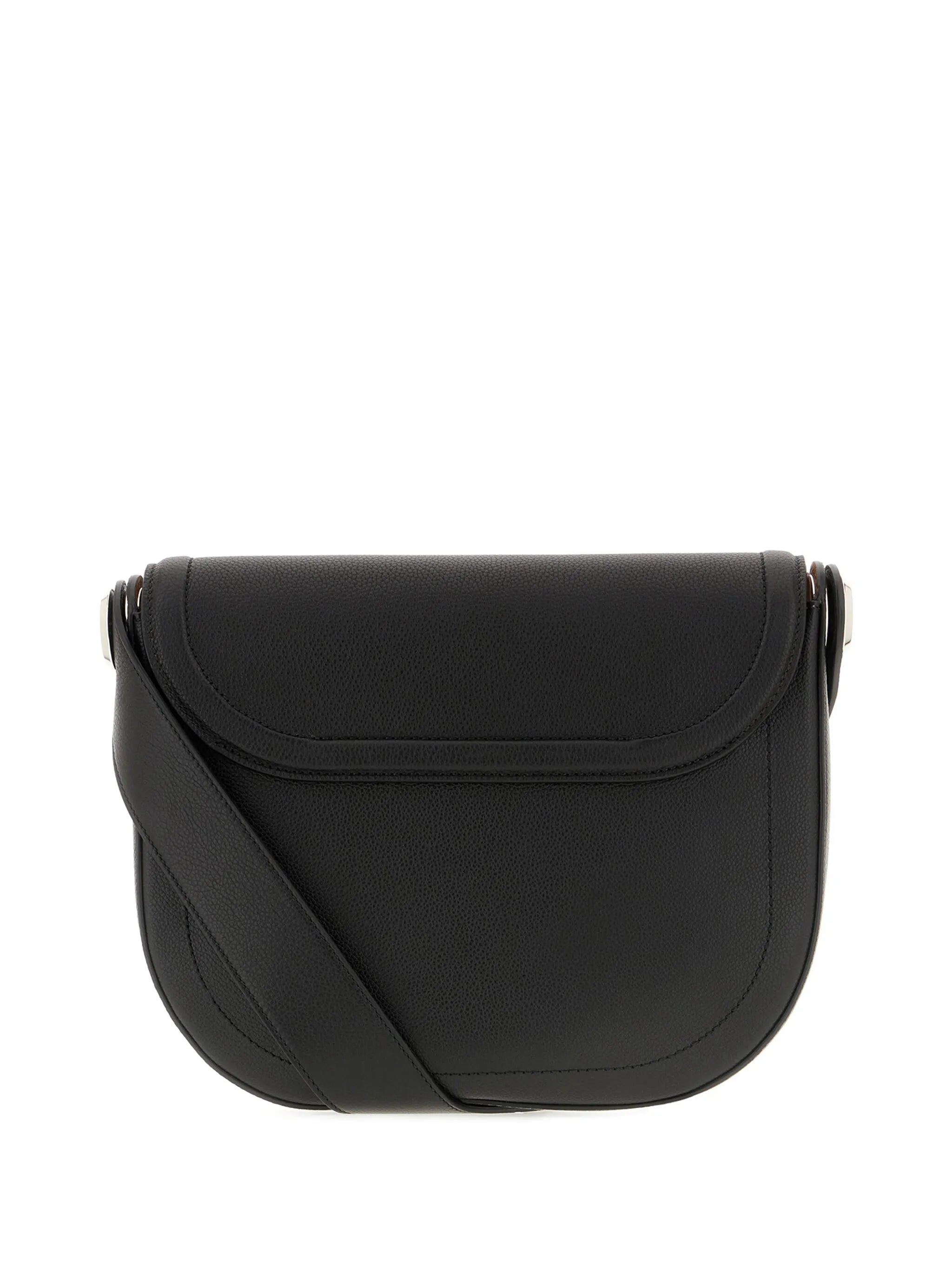 grained leather messenger bag