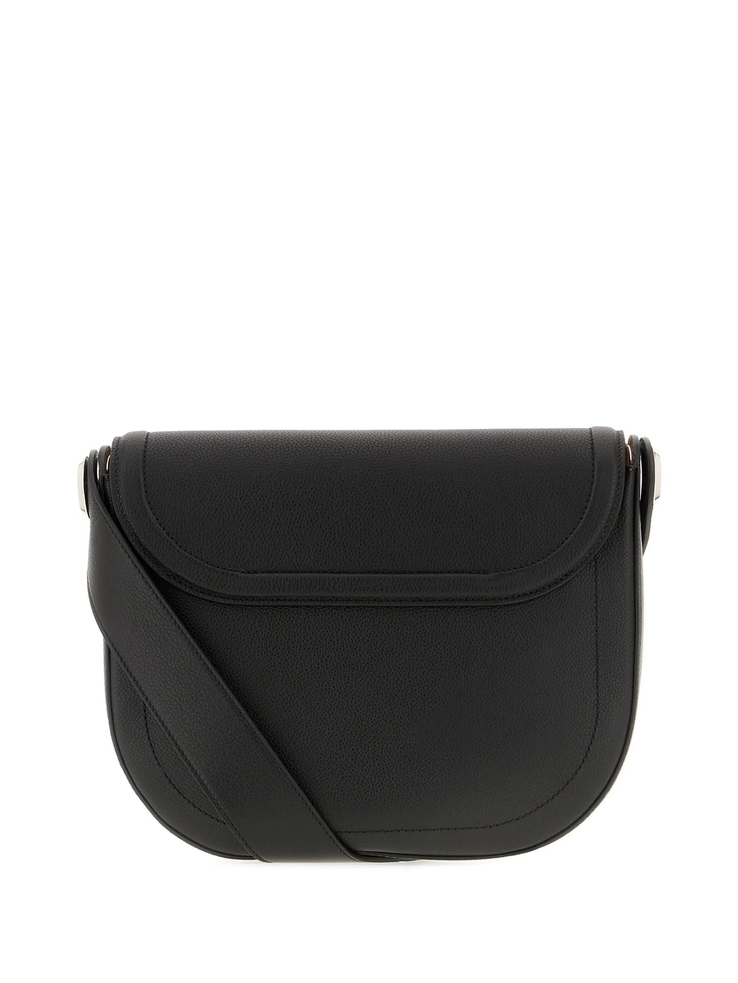 grained leather messenger bag