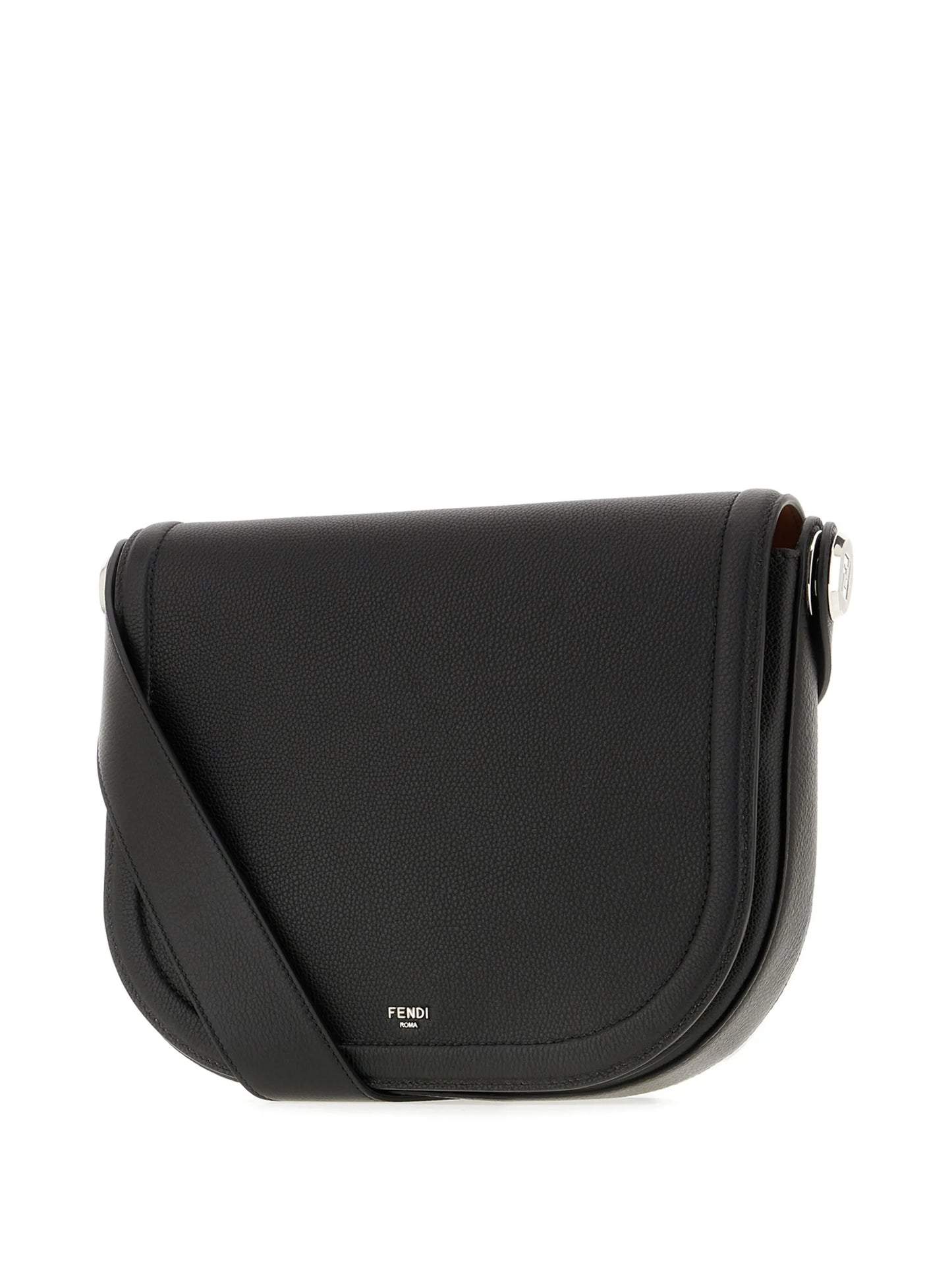 grained leather messenger bag