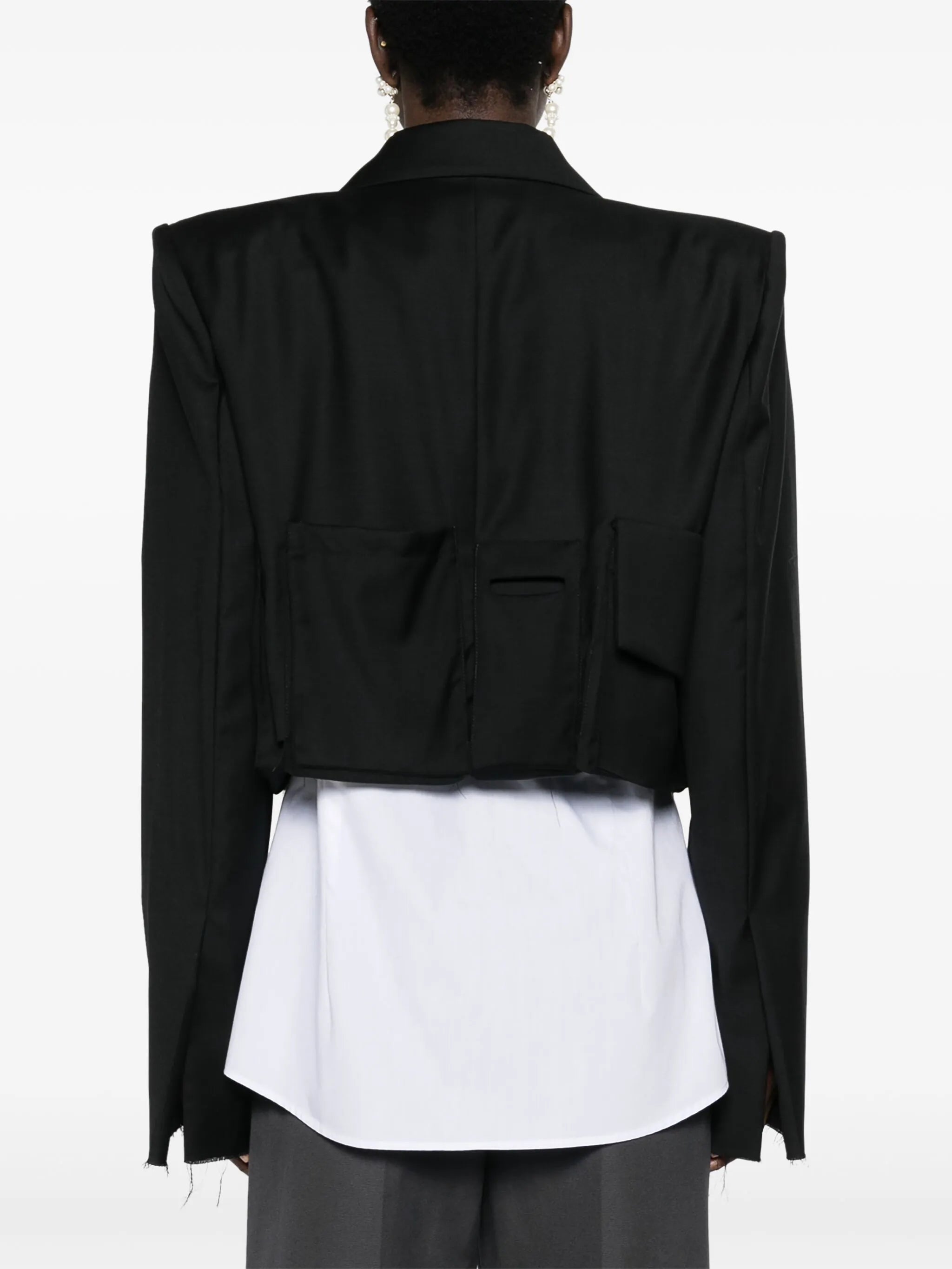 cropped wool blazer