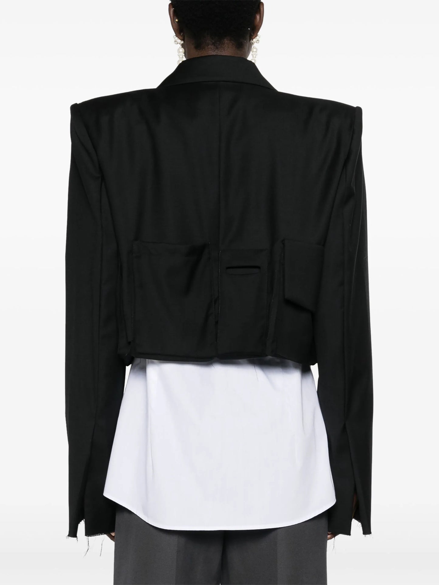 cropped wool blazer
