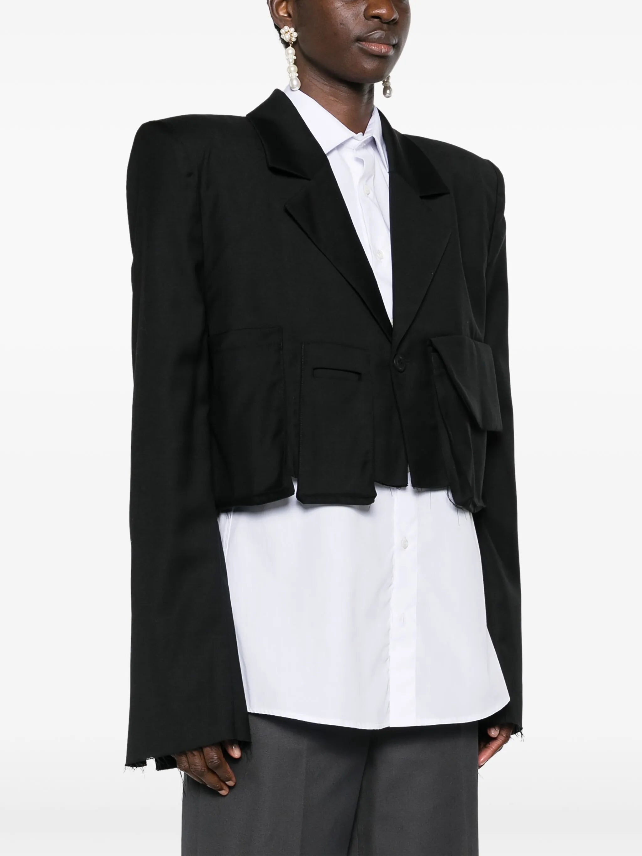 cropped wool blazer