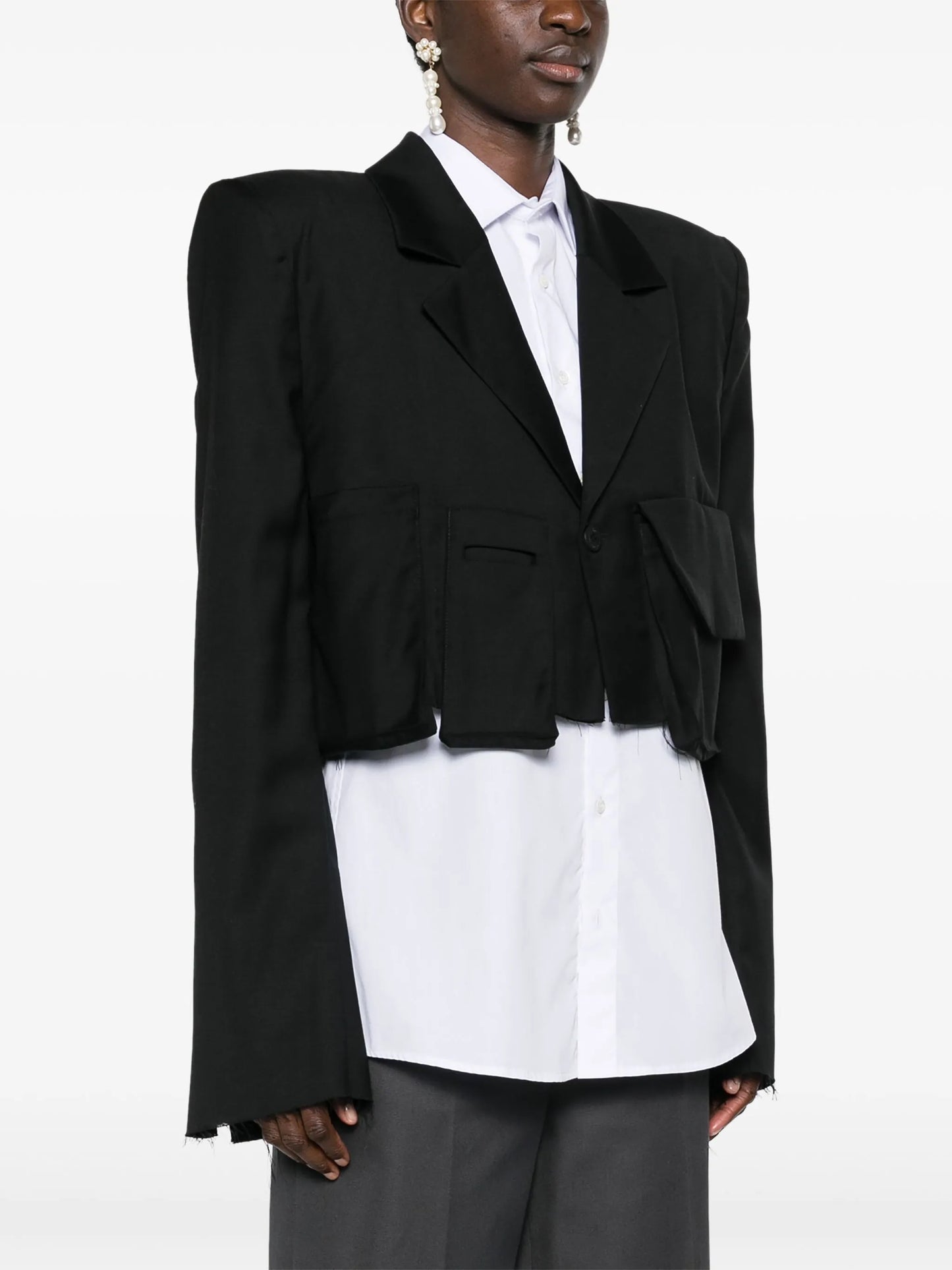 cropped wool blazer