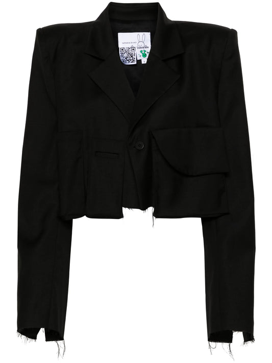 cropped wool blazer