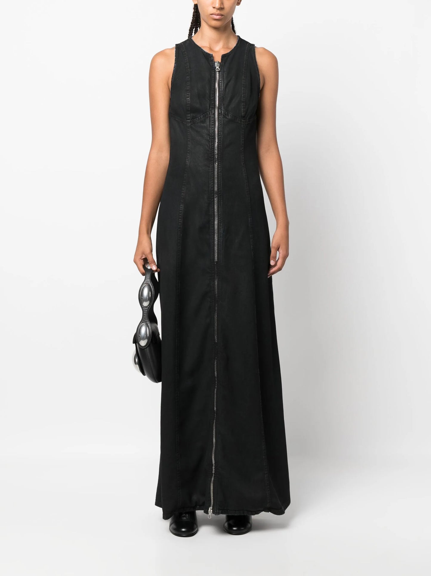 De-Lu S zip-up denim maxi dress