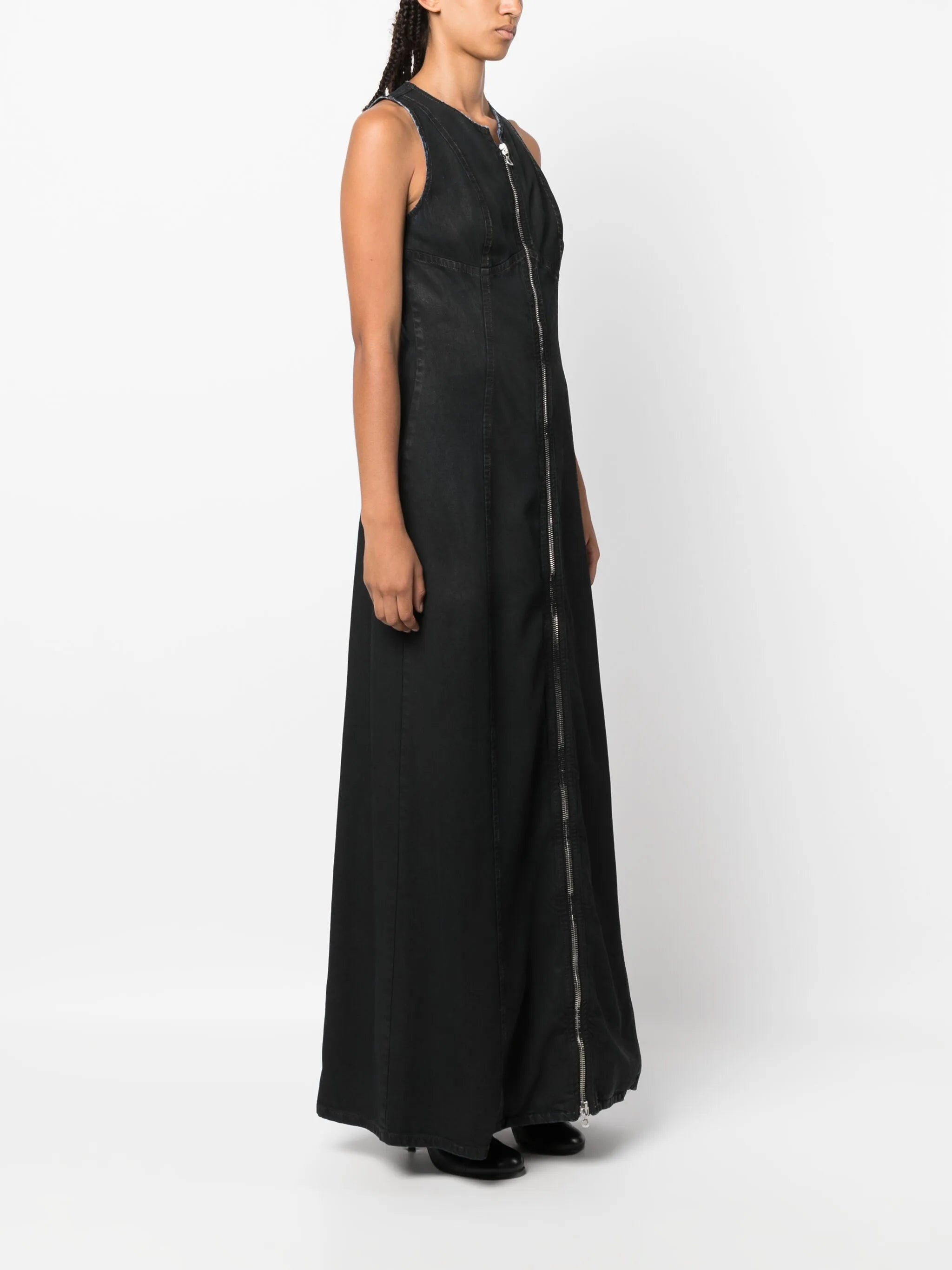 De-Lu S zip-up denim maxi dress
