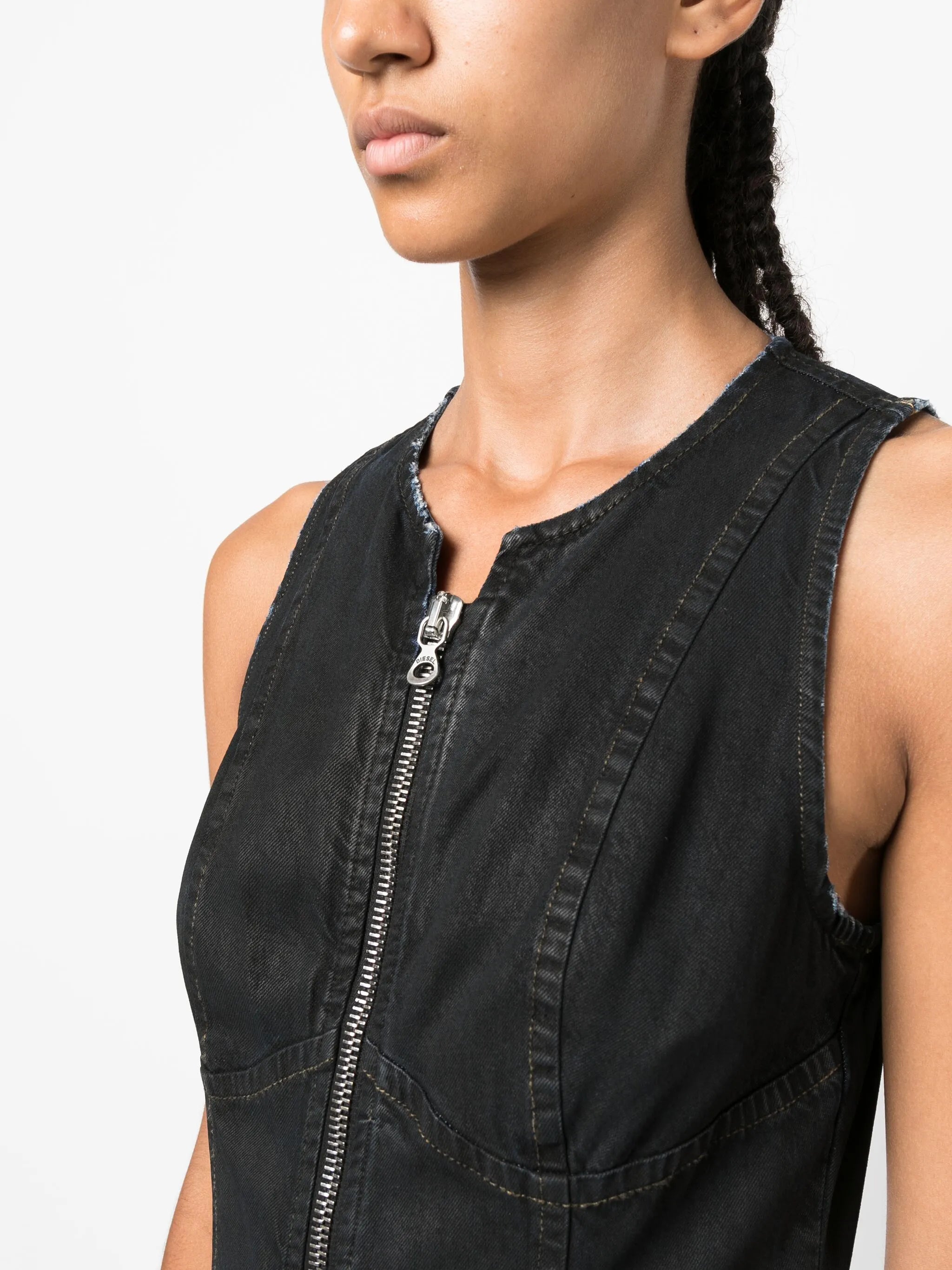 De-Lu S zip-up denim maxi dress