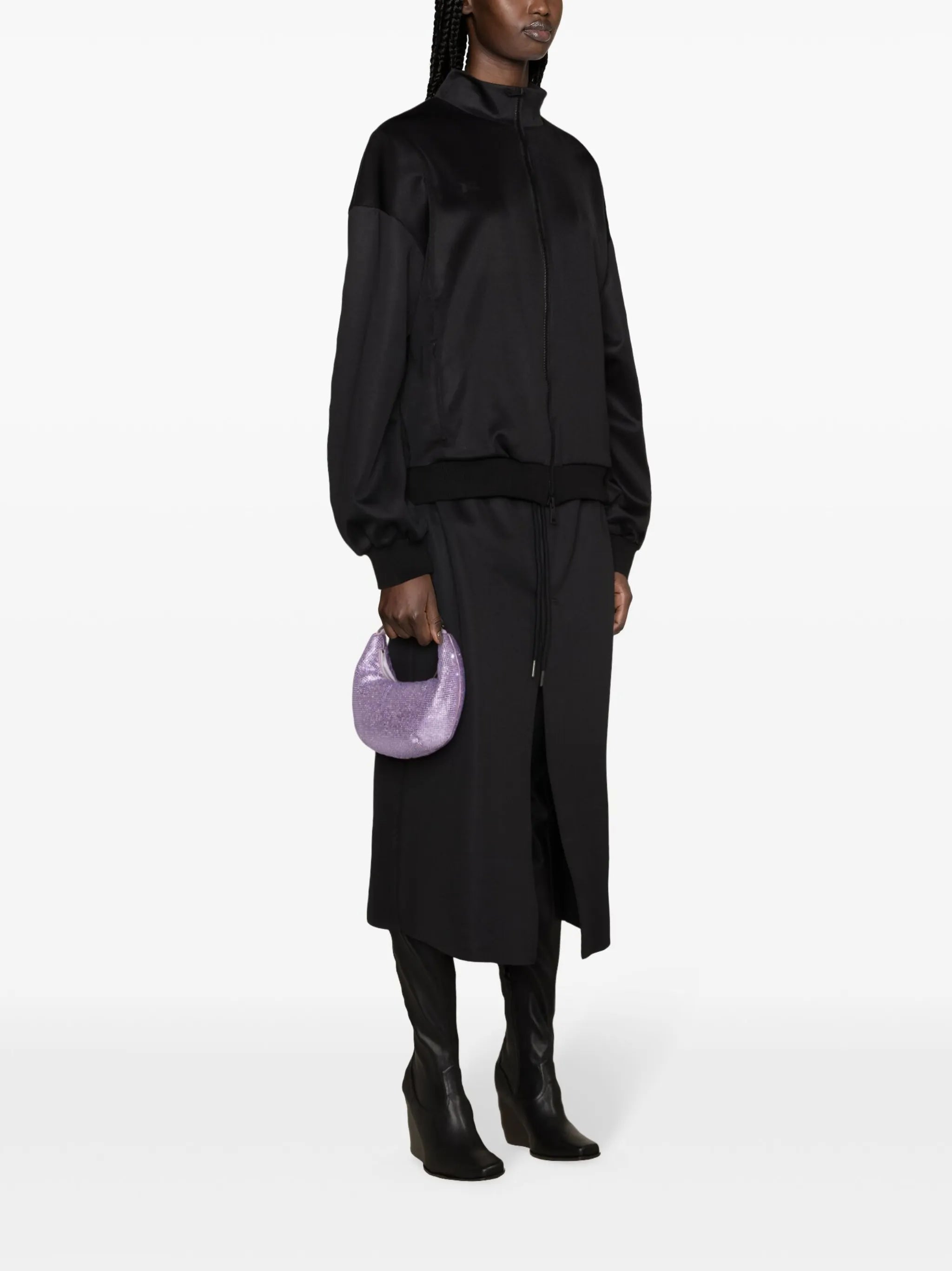 Techno funnel-neck bomber jacket