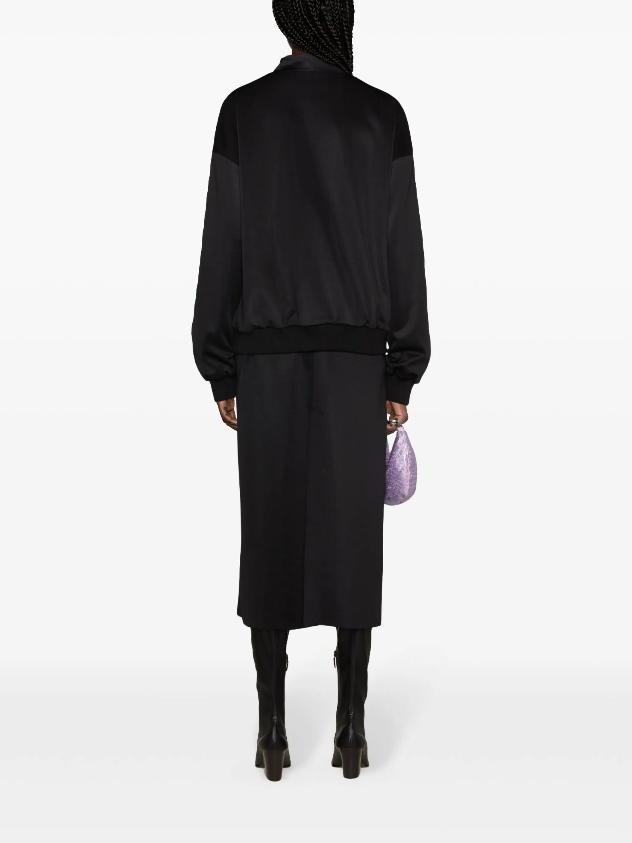Techno funnel-neck bomber jacket