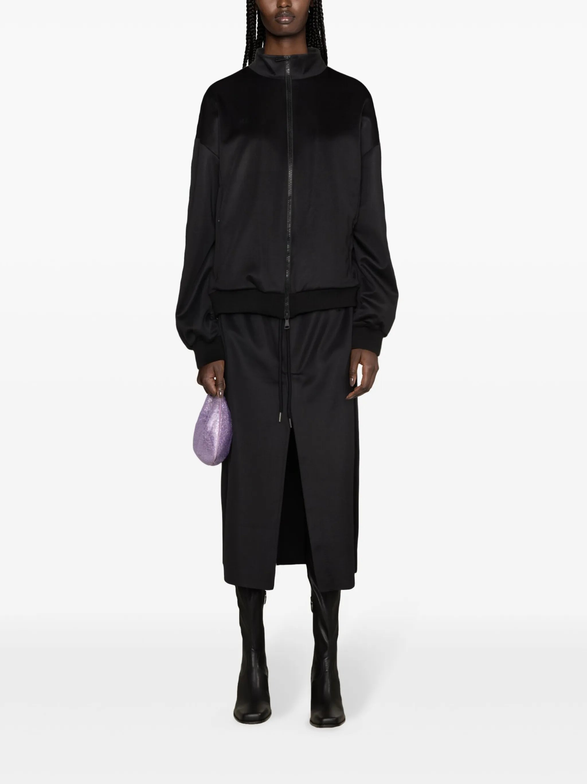 Techno funnel-neck bomber jacket