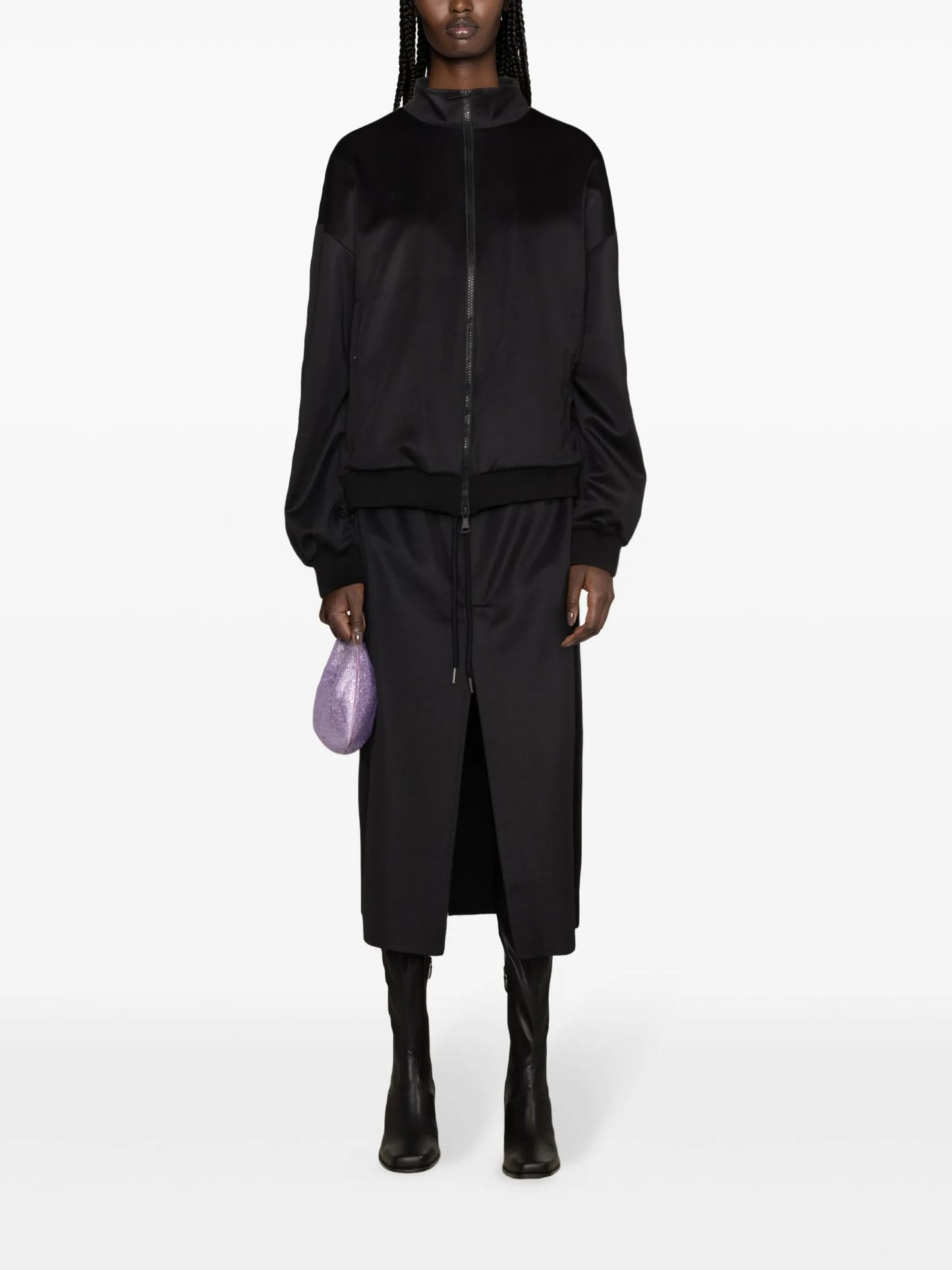 Techno funnel-neck bomber jacket