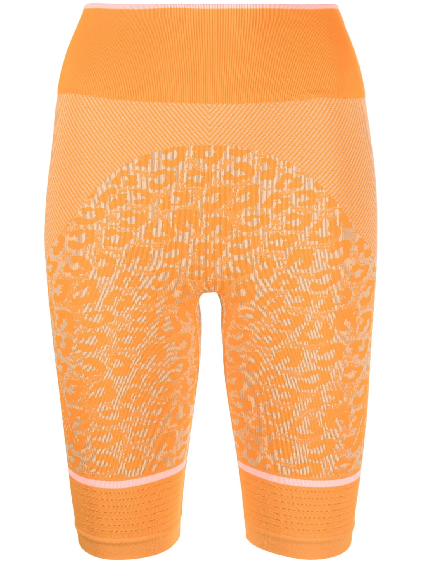 leopard-print seamless cycling shorts